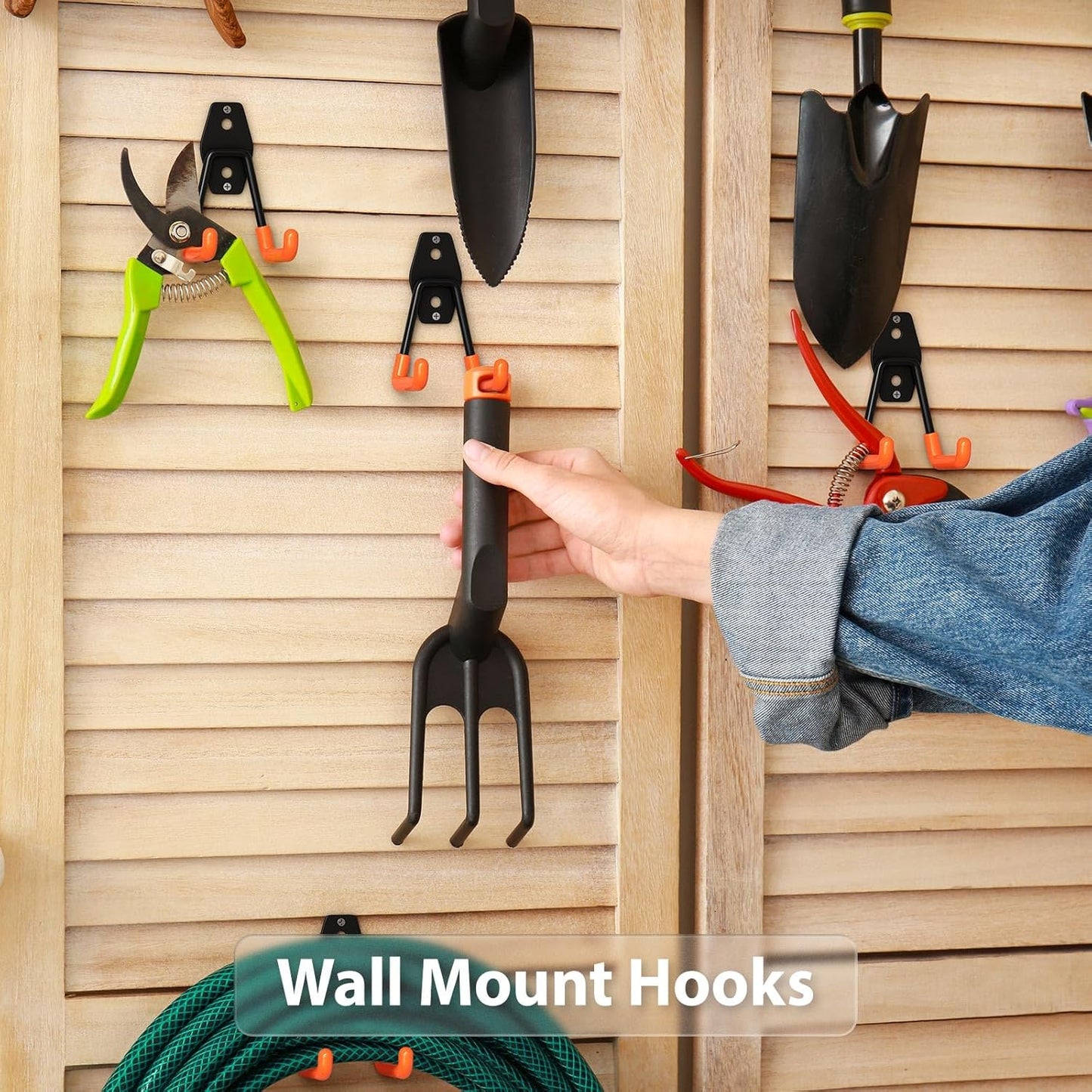 4 Pack 4.5x2.75 Inch Utility Steel Wall Mount Heavy Duty Garage Hooks with Anti-Slip Coating,Storage More Yard,Garden and Power Tools and for Hanging Hose,Ladder and Bike