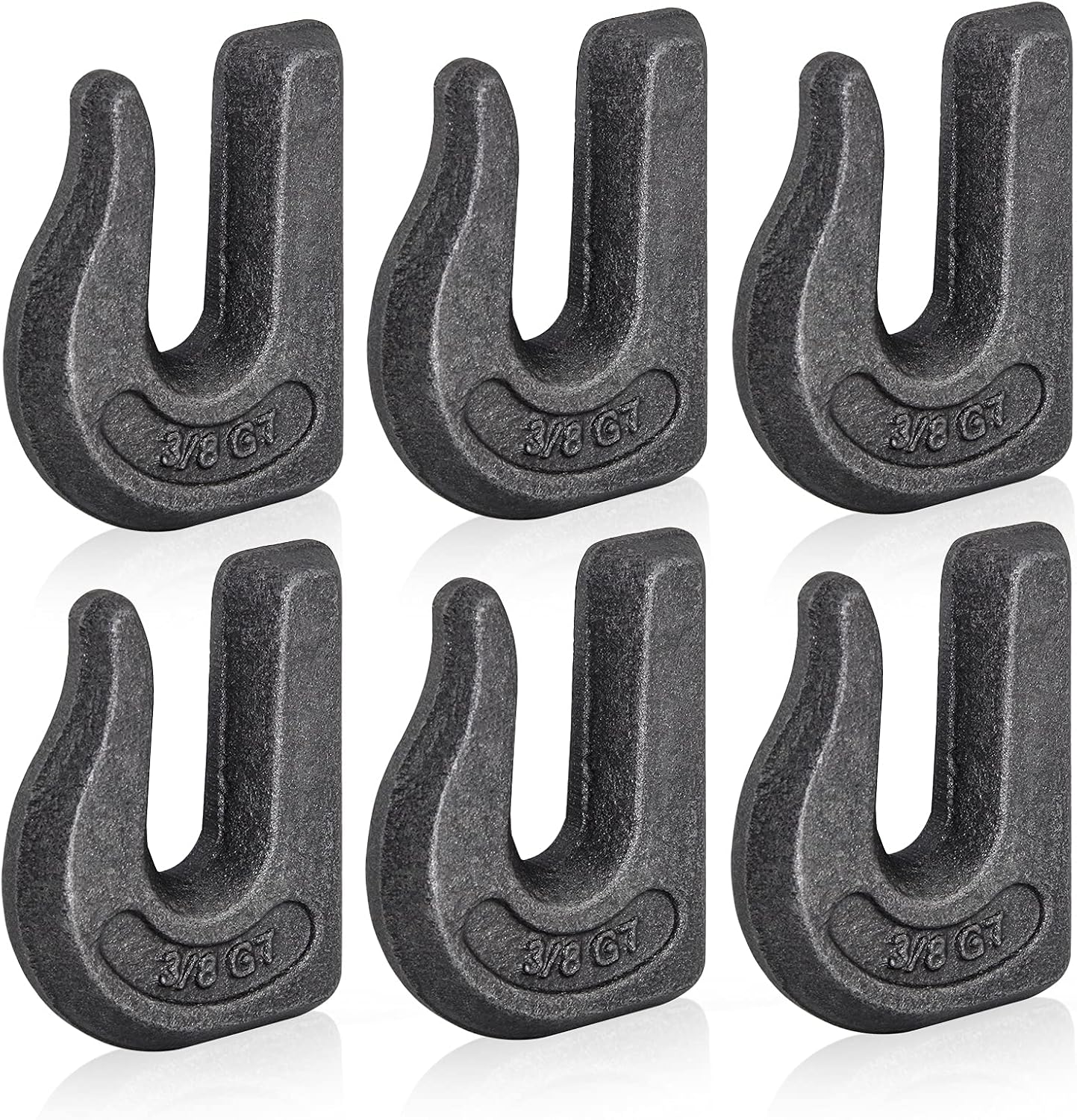 Weld-on Grab Chain Hook 3/8-in Heavy Duty Tow Hook G70 Forged Steel Tractor Hook Weldable for Car, Truck,SUV, RV,UTV,Tractors (6Pcs)