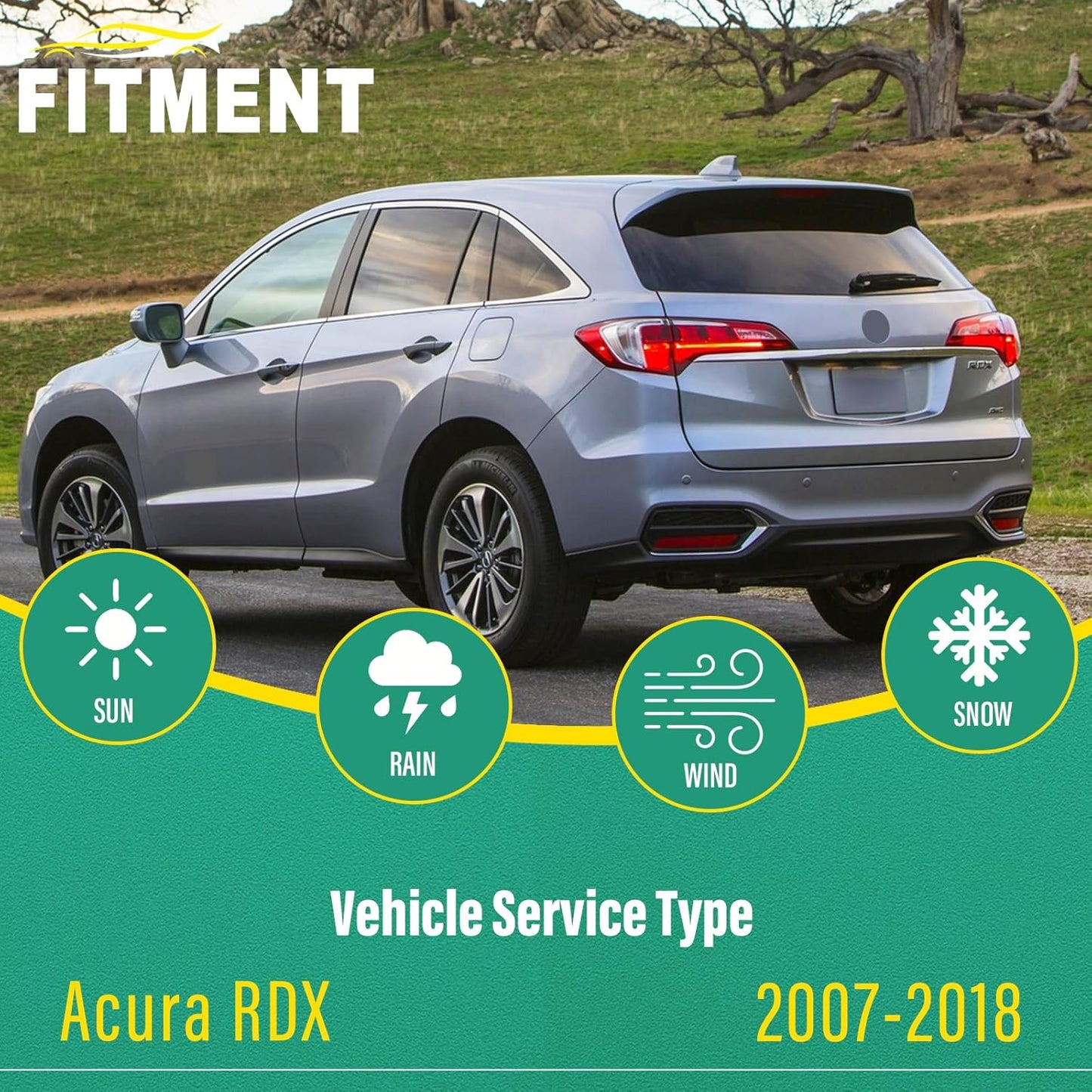 26" 16" 14" Windshield Wiper Blades Replacement for Acura RDX 2007-2018 Premium All Weather Front Rear Wipers Set - OEM Quality (Pack of 3)