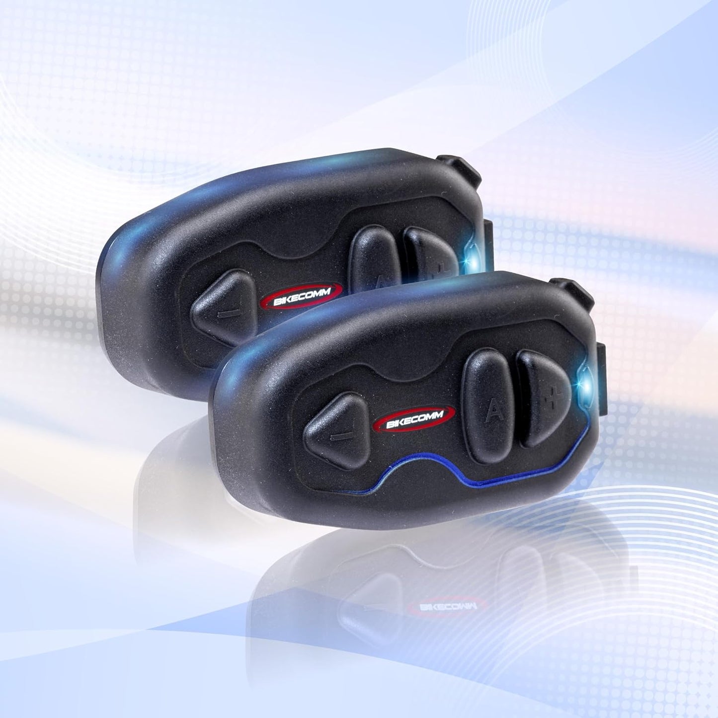 Salut Motorcycle Bluetooth Intercom Headset - Helmet Communication System, Waterproof Speaker, Voice Comm Earbuds, Helmet Headphone, Noise Cancellation(Duo Black)