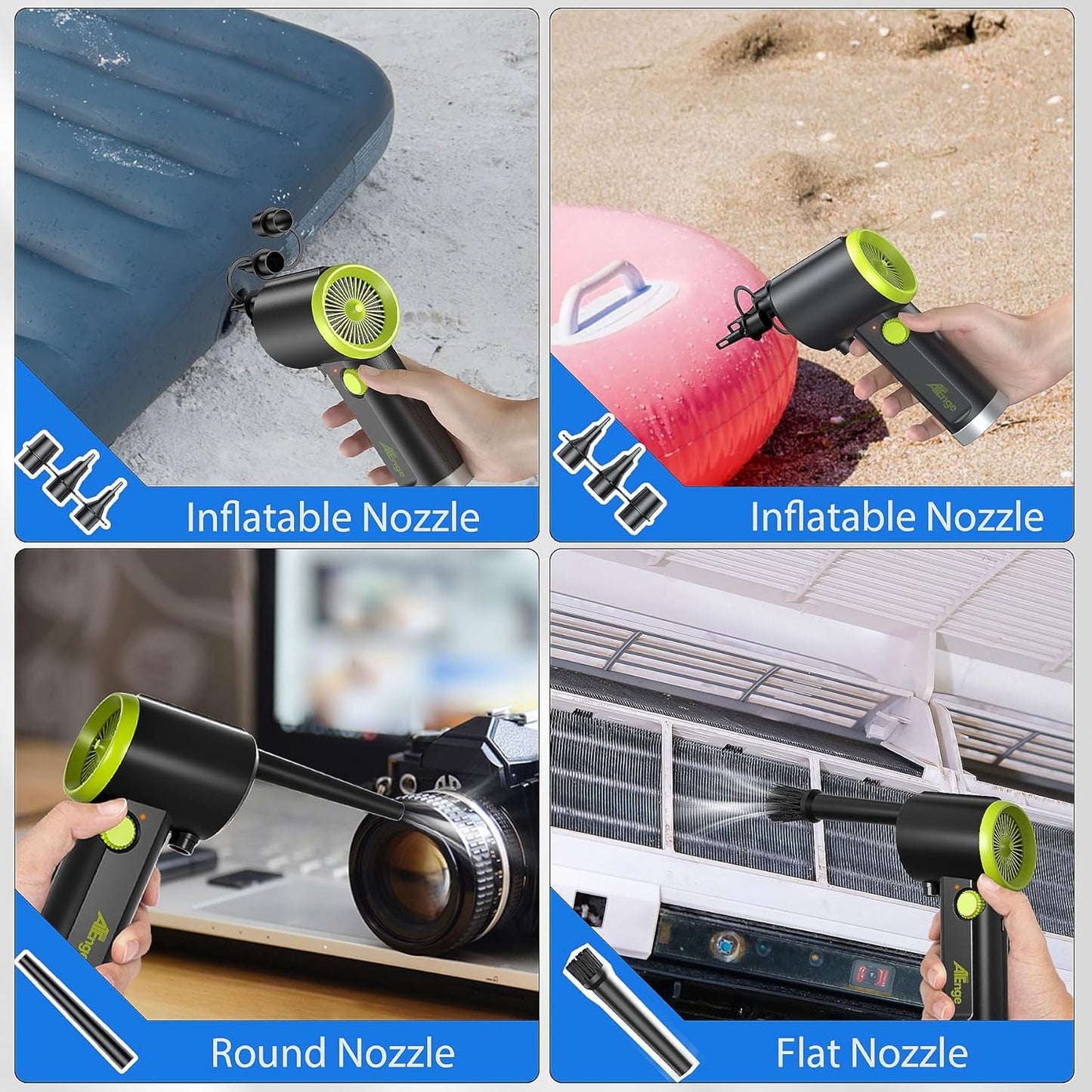 Compressed Air Duster, Electric Air Duster, Handheld Cordless Air Duster, Stepless Speed Motor, 6000mAh Rechargeable Air Blower, Type-C Fast Charge, for Computer, Keyboard, Pet House…