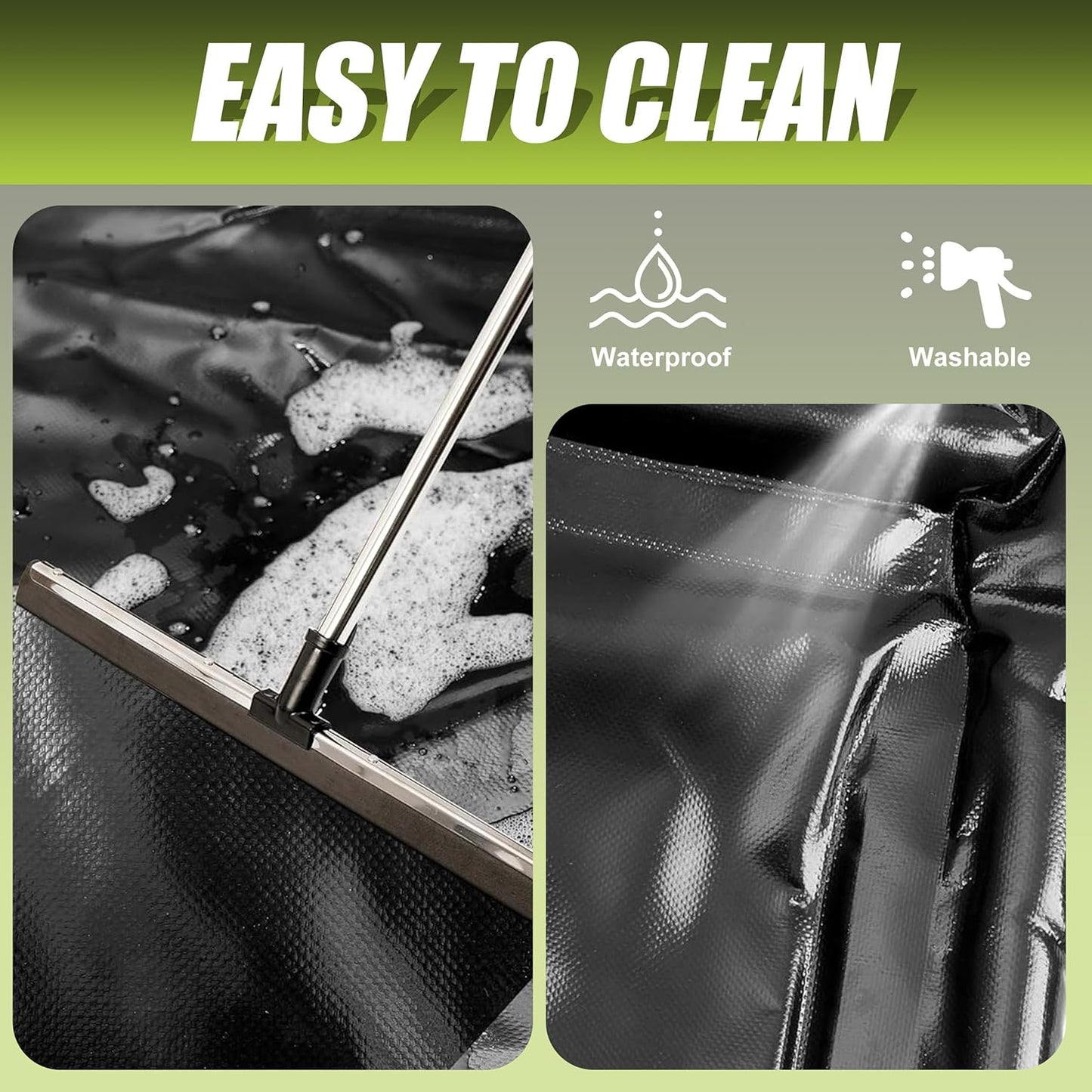 Rain Mat for Car, Black Garage Rubber Car Mat for Snow, Mud, Rain(7ft 9in x 16ft)