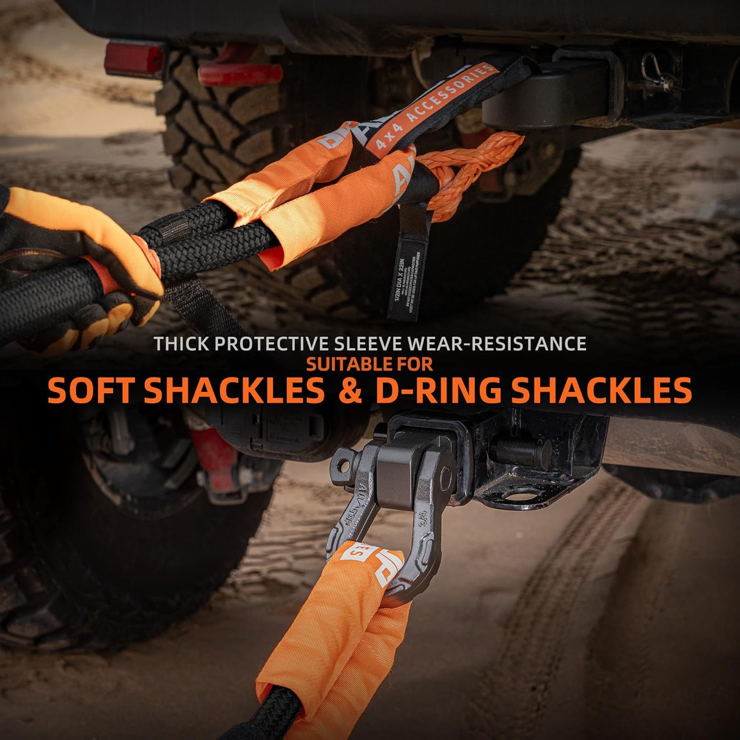 ALL-TOP Kinetic Recovery Rope, 48000Lbs, 1in x 30ft, Heavy Duty 30+% Elasticity, 16000Lbs Work Load Limit for 4x4 Offroad Vehicle