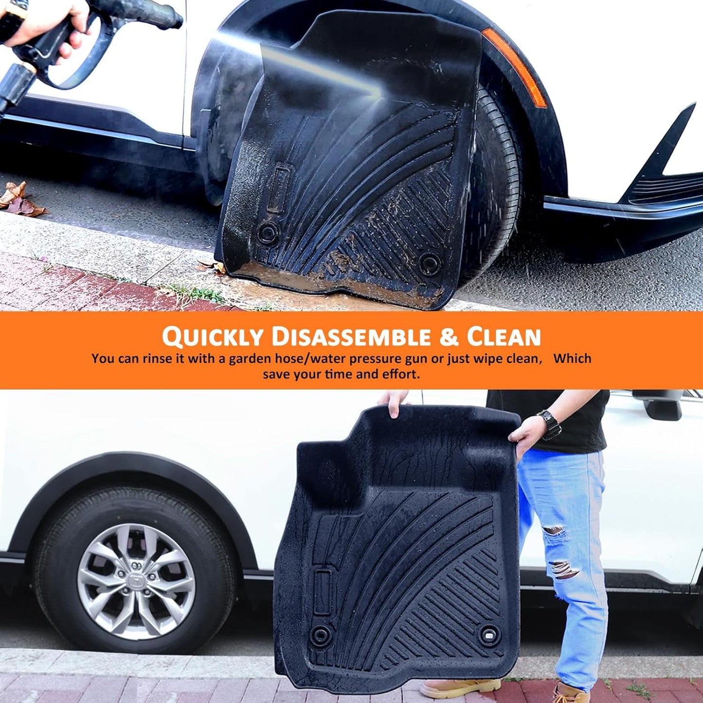 Binmotor-Floor Mats & Cargo Liner for Mitsubishi Outlander 2022-2024 2025 SE丨SEL丨ES 丨SE 丨 Launch Edition丨Platinum Edition (Excludes PHEV and Sport Versions), All Weather Outlander Accessories