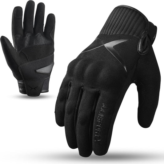 Breathable Motorcycle Gloves for Men with Kevlar & TPR Palm Protection Hard Knuckles Touchscreen