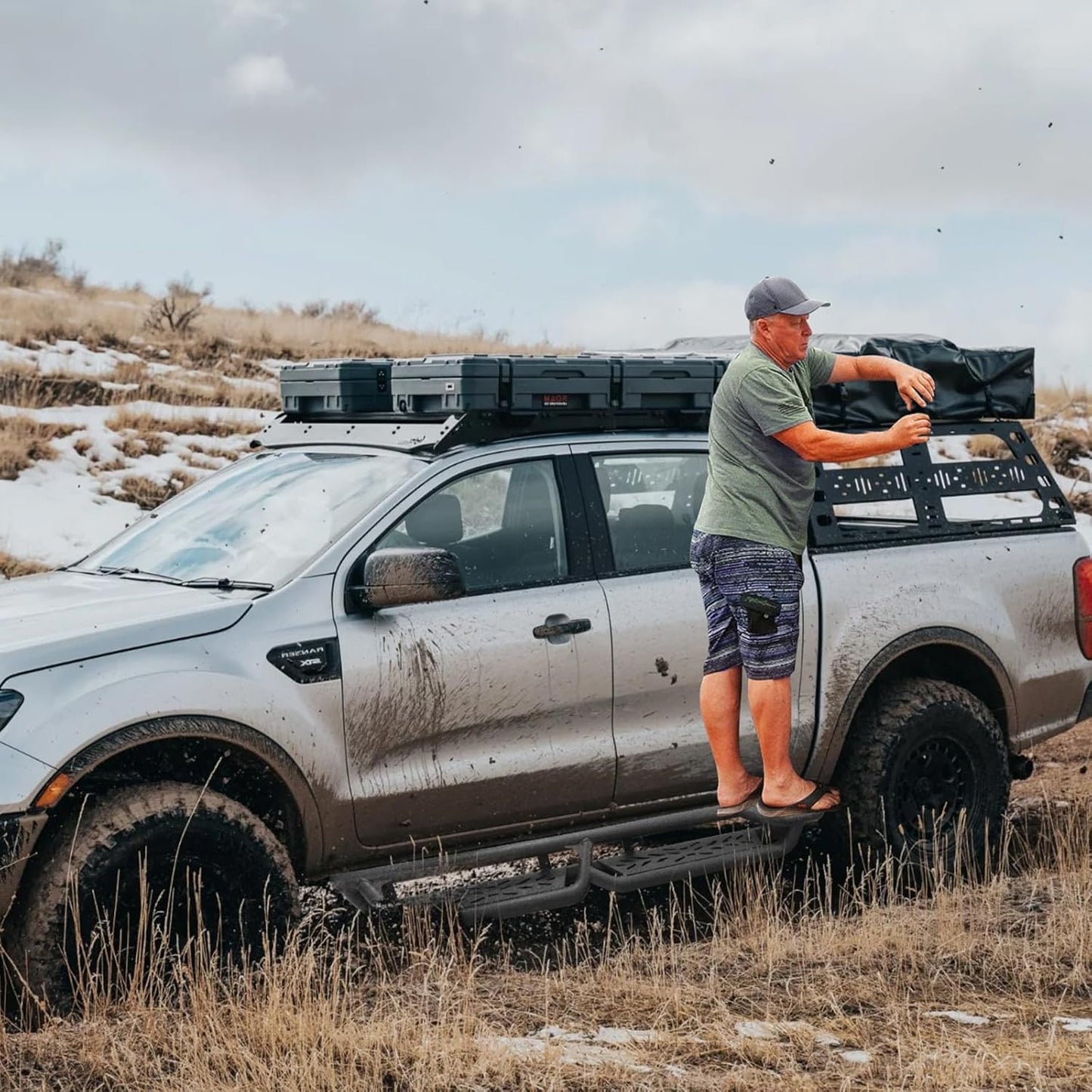 BINARY STAR Running Boards Compatible with Vehicle 2022-2025 Toyota Tundra CrewMax Cab. 6 Inch Tundra Step Bars Carbon Steel Nerf Bars, Bed Access Side Steps Step Rails.