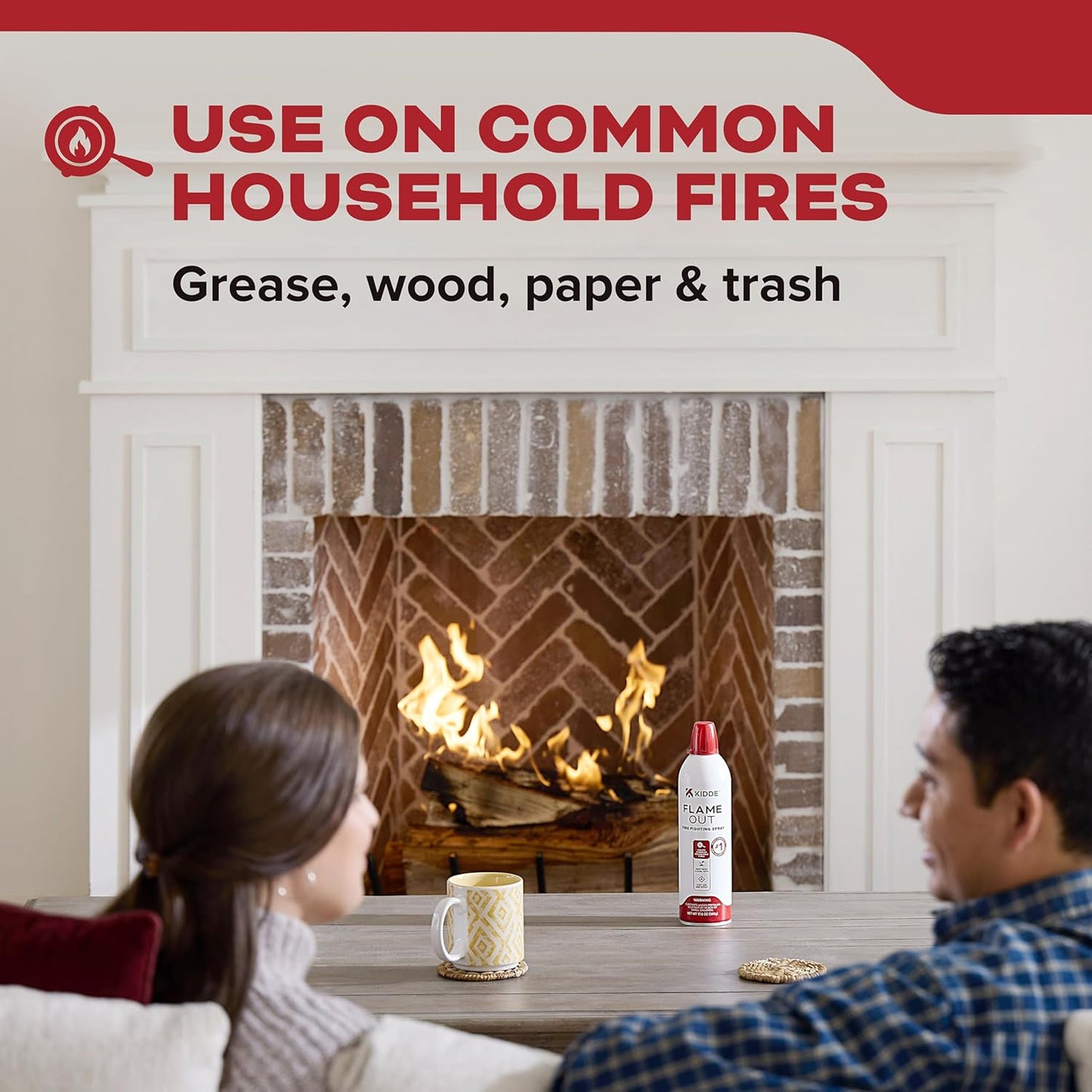 Kidde Flame Out Fire Fighting Spray, 17.6 oz, for Home Use, Kitchens, Dorms, Apartments