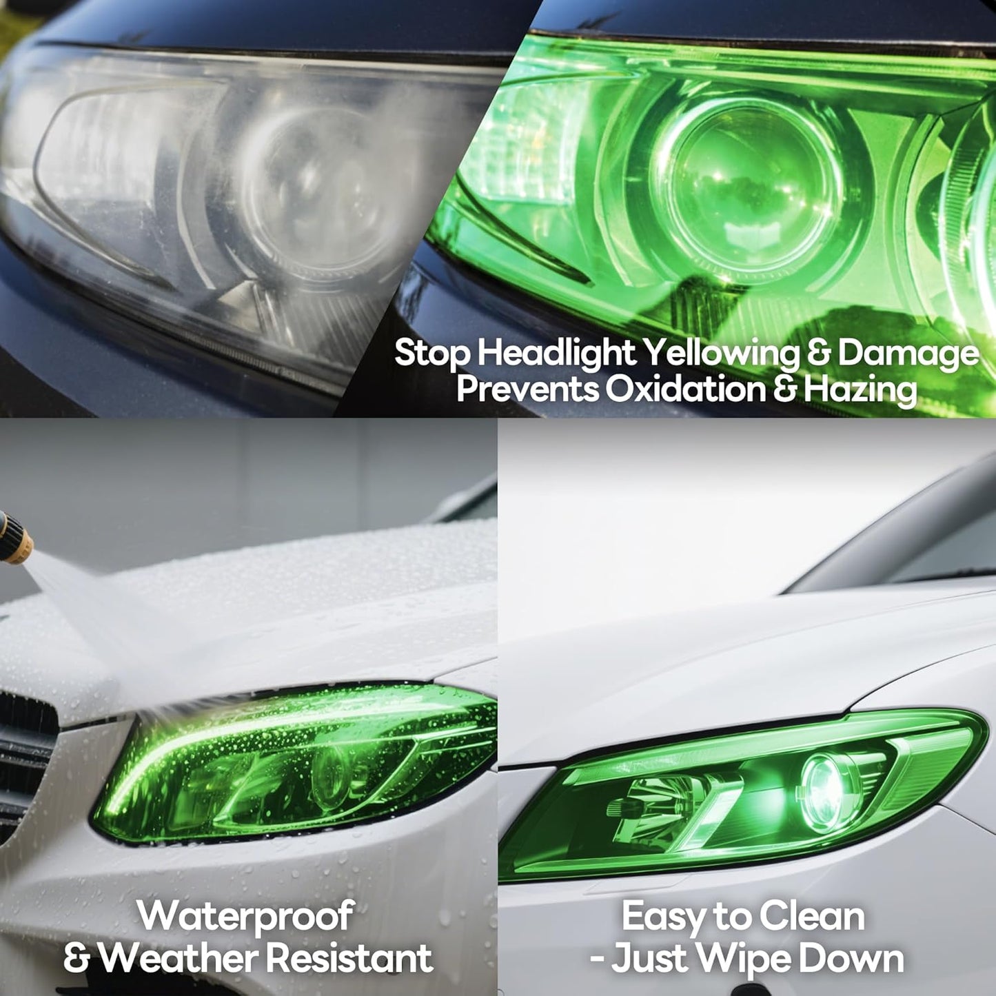 Lypumso 16 x 60 Inches Headlight Taillight Car Tint Vinyl Film, Self Adhesive Fog Lights Sticker Sheet Roll for Car Lights Cover Protection (Green)