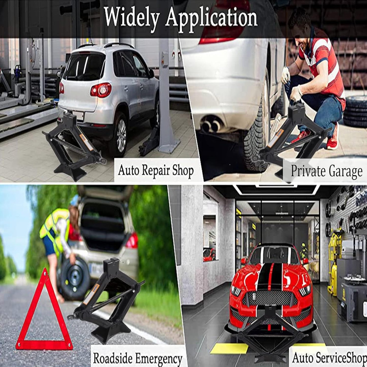 Scissor Jack for Car-2.0Ton(4409lbs) 丨Car Jack Kit-Tire Jack丨Portable,丨deal for SUV and Auto-with Crank Handle丨Heavy Duty Material,Black