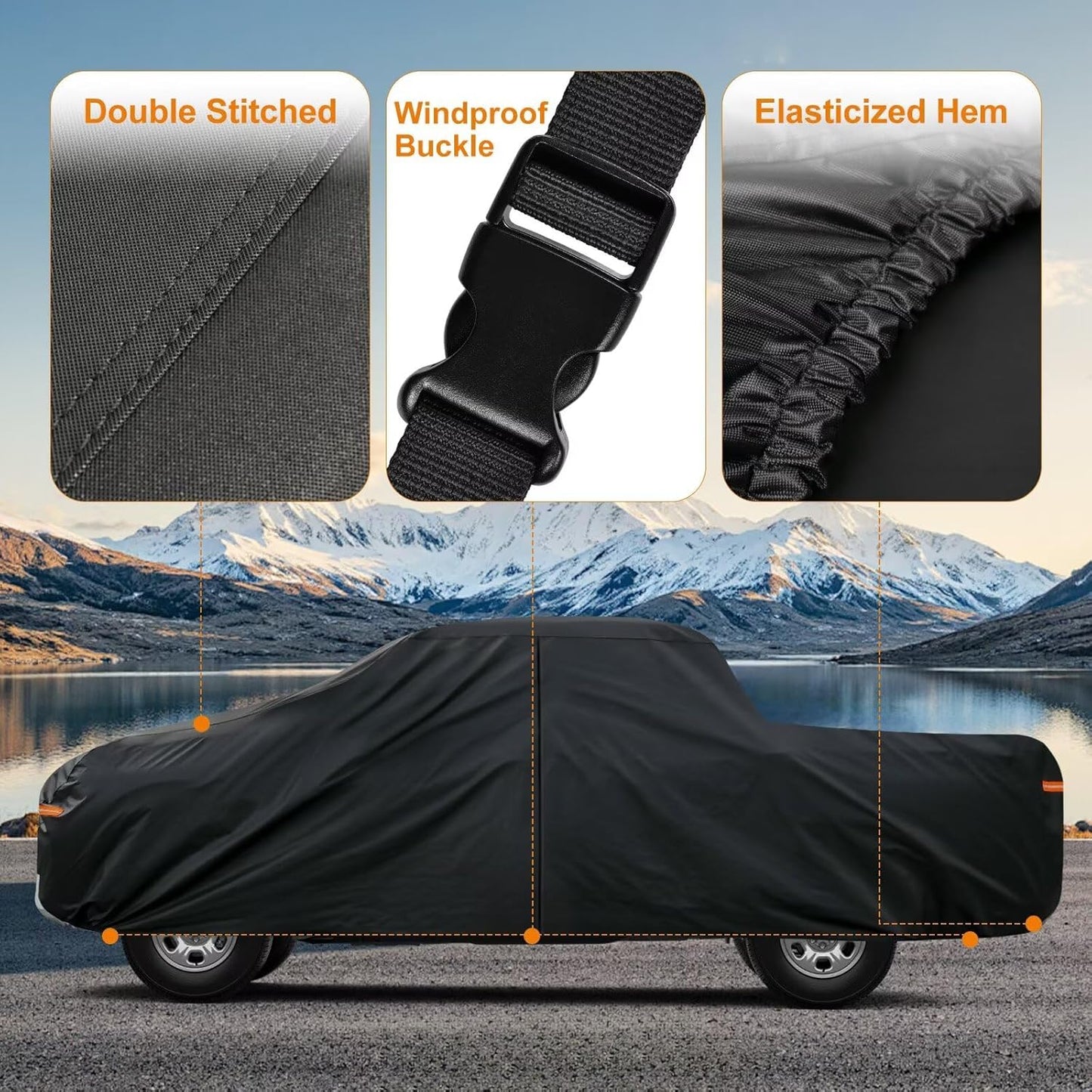 Kayme Truck Cover Custom Fit Chevrolet Silverado 2500HD(2020-2025) Regular Cab LB. Full Exterior Heavy Duty Outdoor Pickup Truck Car Cover Waterproof All Weather.Car Tarp for Sun Dust Protection.