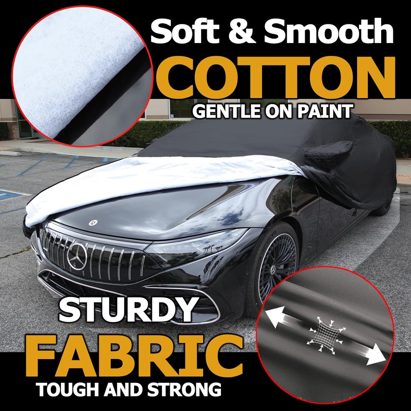 All Weather Waterproof car Cover Good for rain Snow uv Protection dust Large Sport Sedan CTS A7 Ghibli Gran Coupe CT5 A6 Trans Am Firebird Black