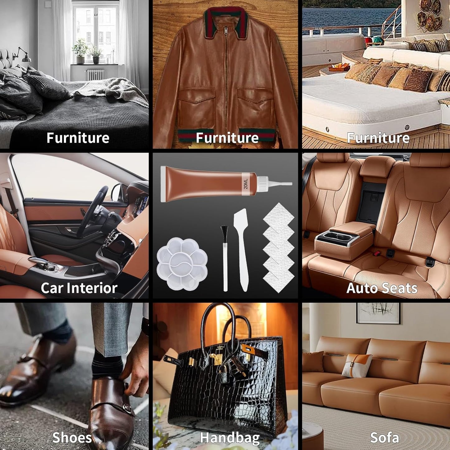 Advanced Leather Repair Gel, 2025 New Leather Repair Coloured Cream Gel, Upgrade Professional Leather Repair Kit for Car Seat Vinyl Repair Kit, Multifunctional Couch and Jacket Repair Kit (Blue)