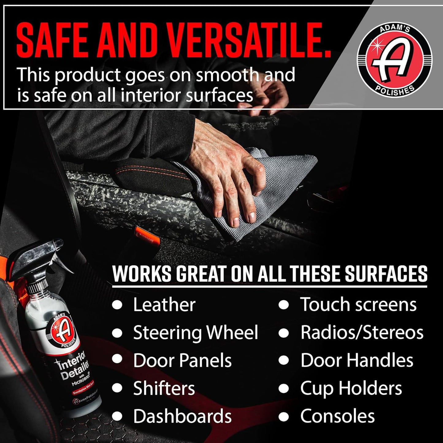 Adam's Polishes Interior Detailer Gallon (Sweet Almond) - Total Car Interior Cleaner, Protectant & Dressing | All Purpose Cleaner & Leather Conditioner | Vinyl, Dashboard, Screen, Seat Cleaner & More