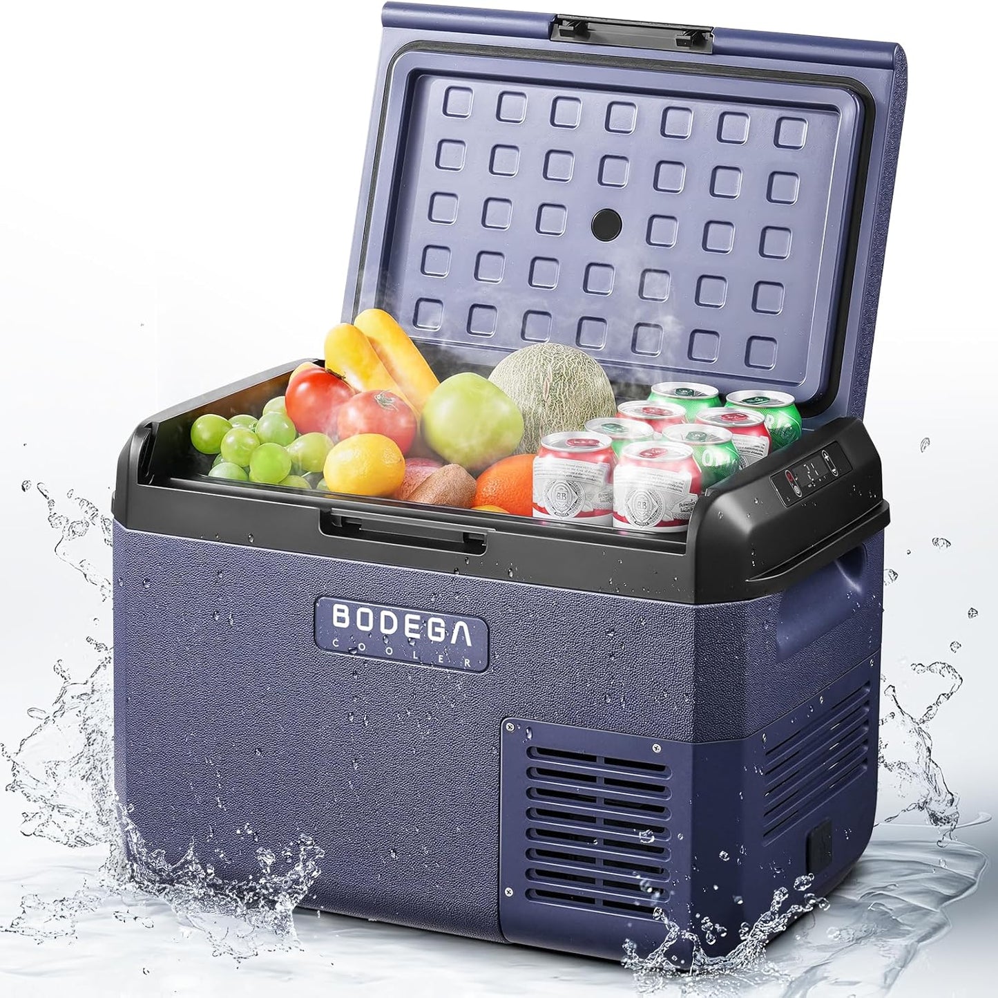 BODEGACOOLER 12 volt Car Refrigerator - 26QT(25L) Portable Freezer IPX4 Waterproof Car Fridge Ultra-Quiet Electric Cooler for Truck Van Camping Road Trips Travel 12/24V DC 110~240 Volt AC,-4℉~68℉