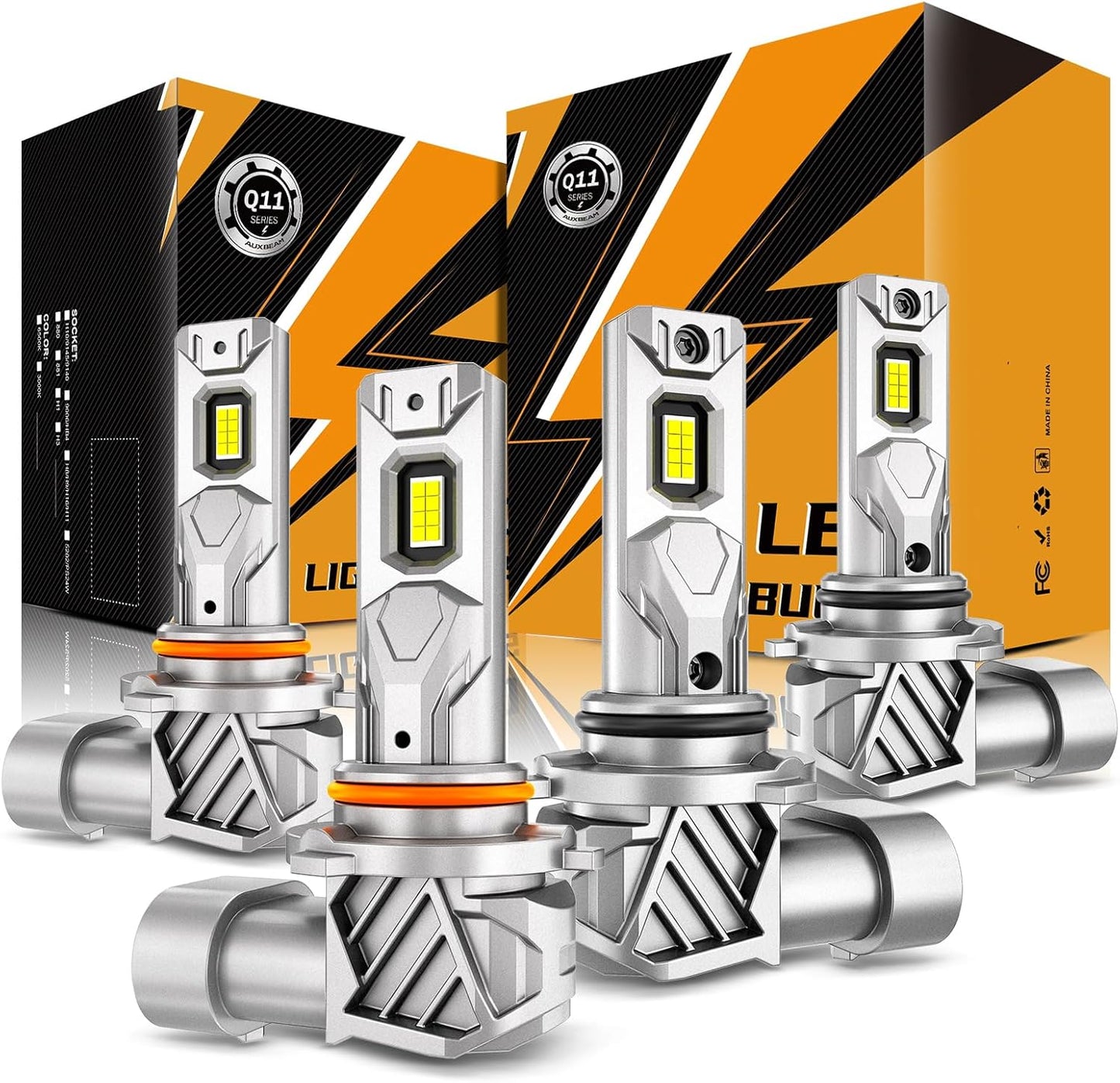 Auxbeam 9005 9006 Fog Light, Super Bright 1:1 Mini Size 6500K White, 9005 9006 Fanless Replacement For Off-road Use Or Powersports, Plug and Play, Pack of 2