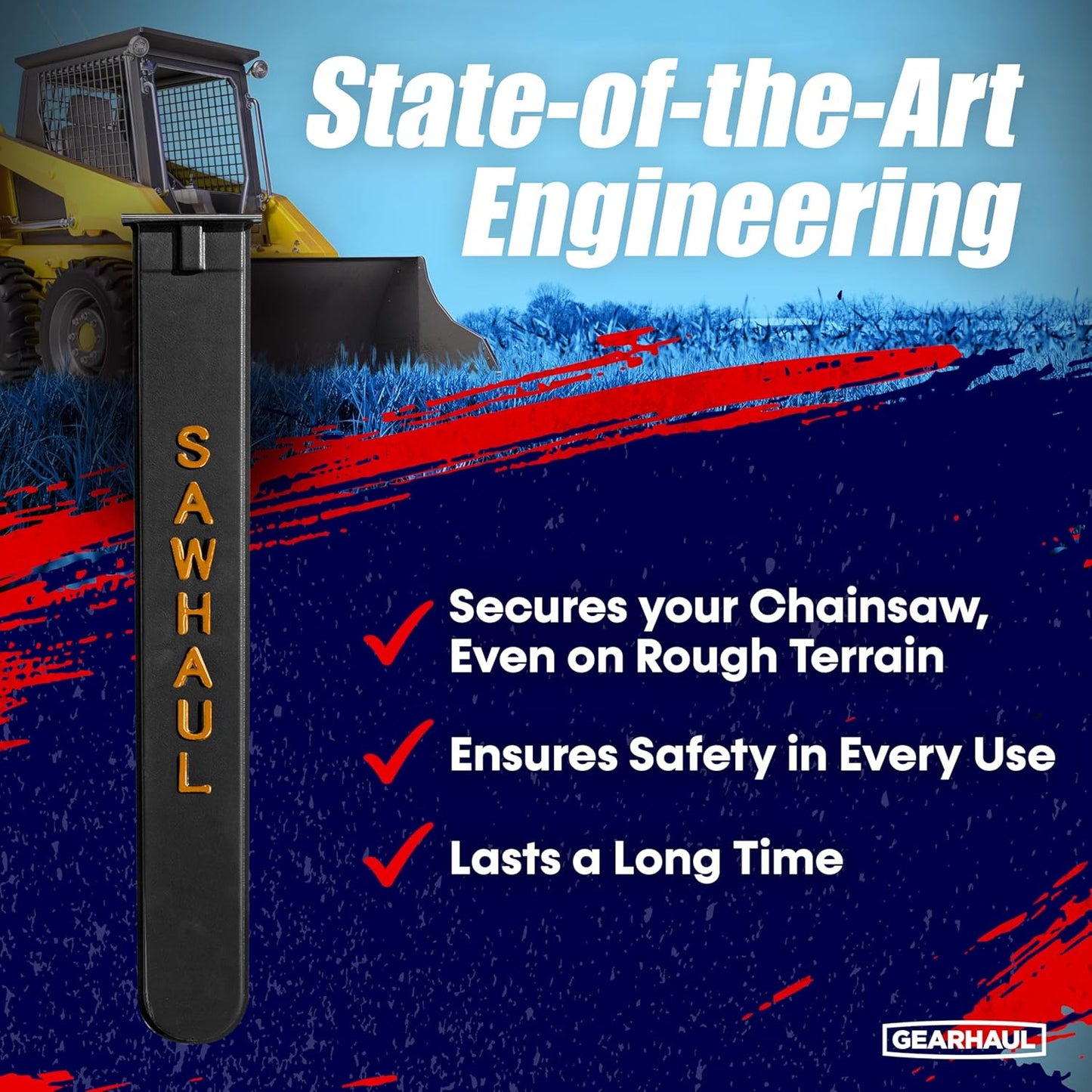 SawHaul Universal Tractor Chainsaw Holder - Made in Kansas USA - Fixed Mount Chainsaw Carrier (36" Orange) Compatible w/All Brands