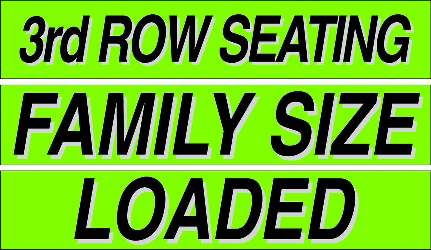 Ez-line Vinyl Windshield Stickers 3 Dozen 15 Inch Chartreuse Slogan Dealership Pro Pack for Car Lots (EZ115-Pack8)