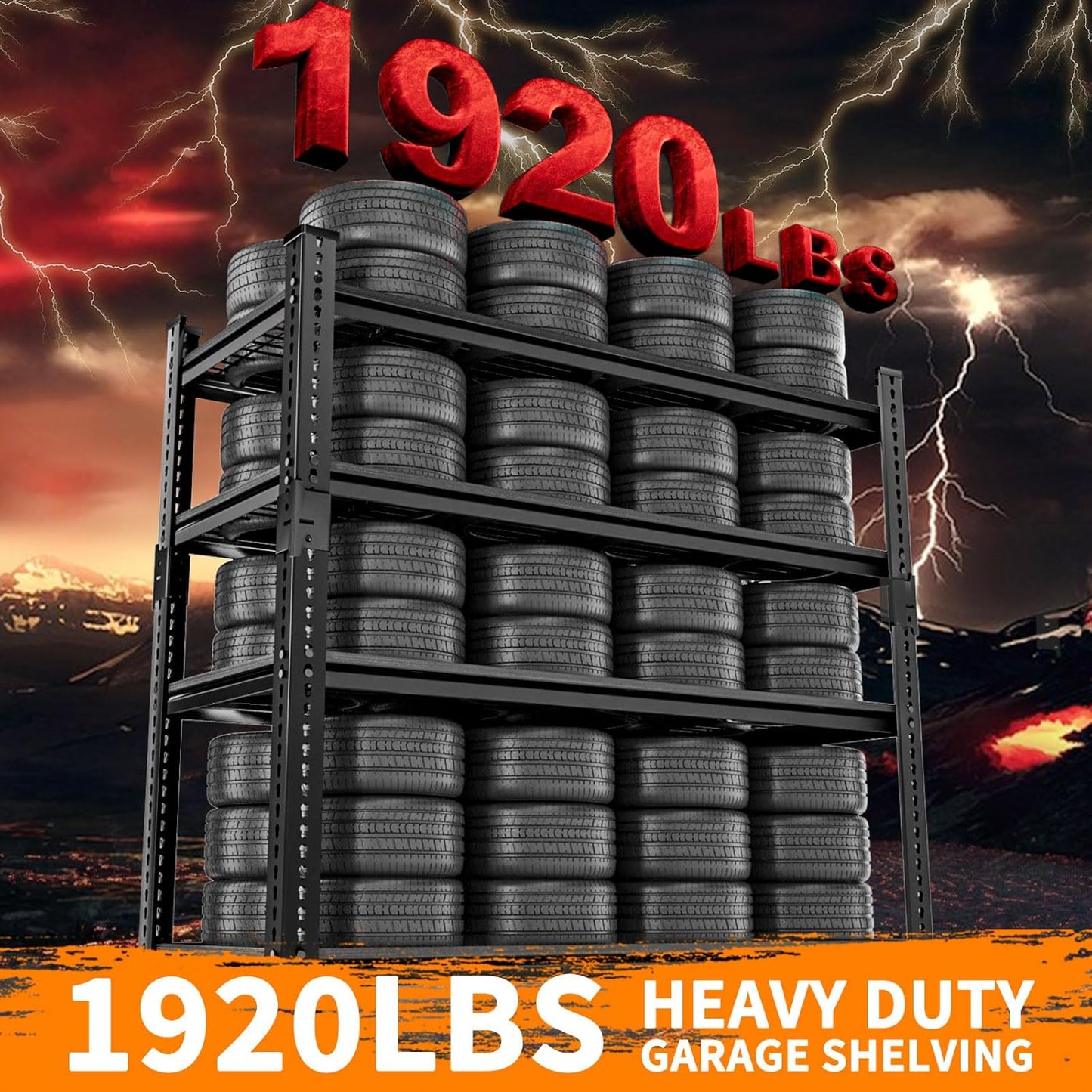 Storage Shelves Heavy Duty 4 PCS, 36"L x 16"W x 60"H Garage Wire Shelving Unit Loads 1920LBS, 4-tier Adjustable Metal Industrial Utility Shelf Rack for Kitchen, Laundry, Pantry, Warehouse, Basement