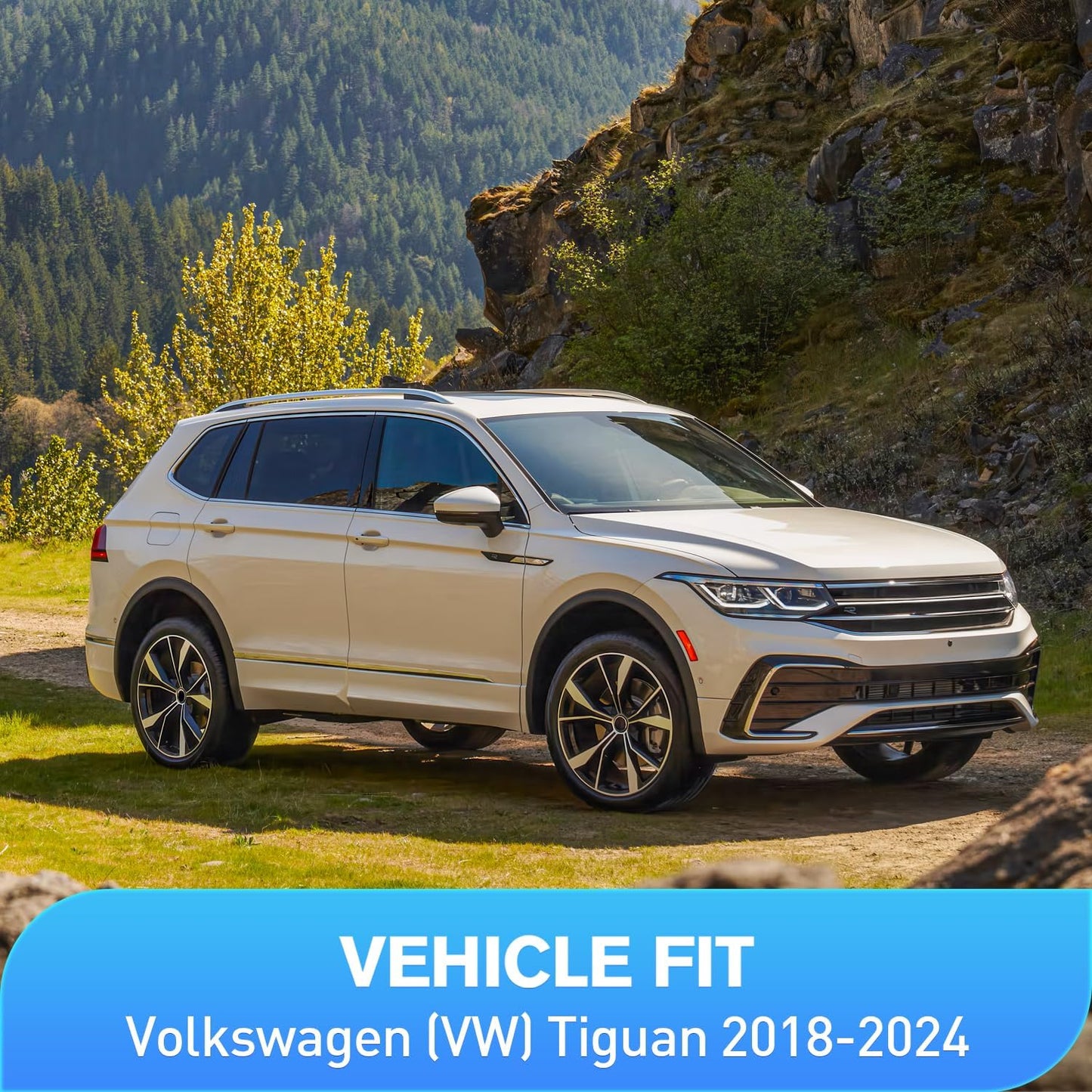 Nilight Vent Window Visors for Volkswagen (VW) Tiguan 2018 2019 2020 2021 2022 2023 2024 2025, in-Channel Rain Guards, Original Window Deflectors-4PCS