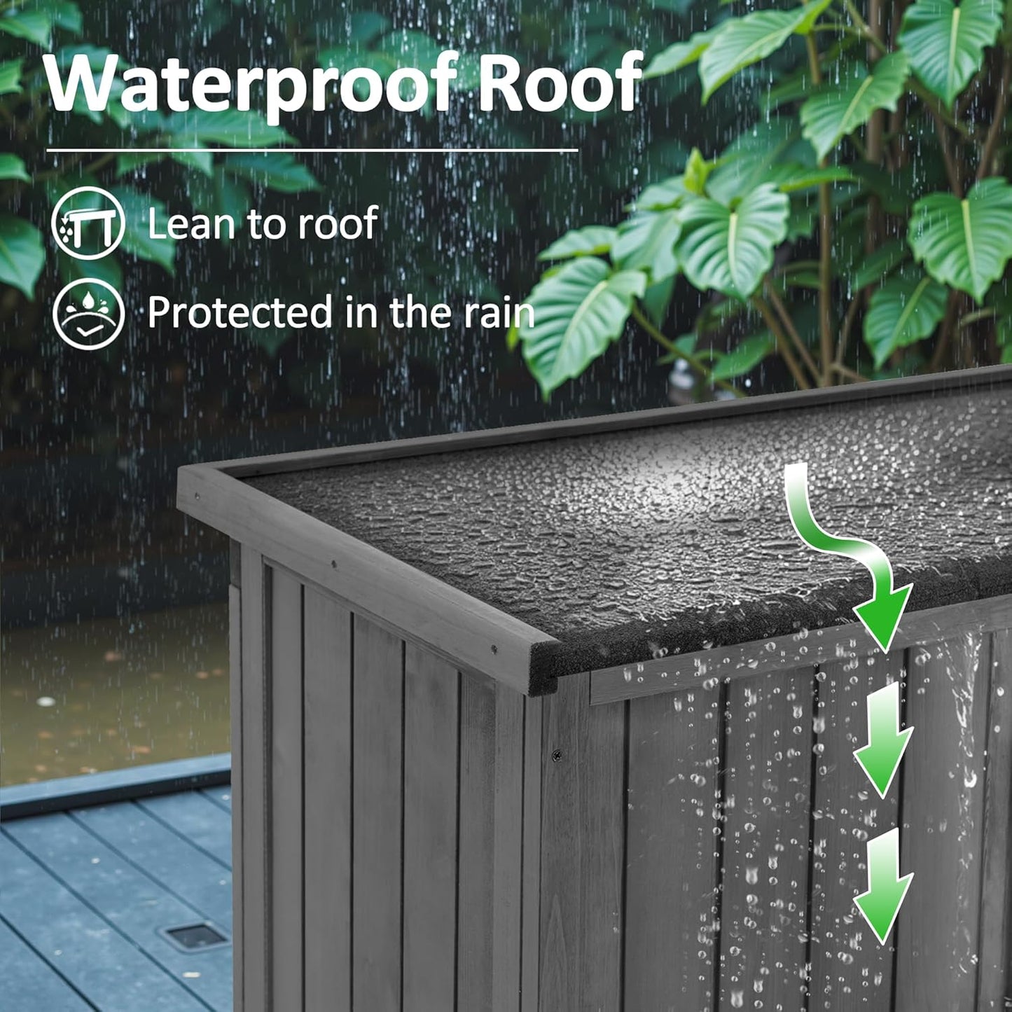 MCombo Outdoor Storage Cabinet, Garden Storage Shed, Outside Vertical Shed with Lockers, Outdoor 63 Inches Wood Tall Cabinet for Yard and Patio 0870 (Grey)