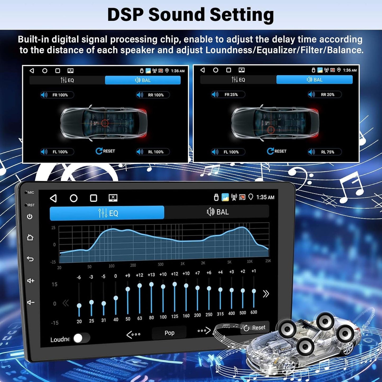 UNITOPSCI 4G+64G Radio for Subaru Forester WRX Impreza 2015-2018 Android Car Stereo CarPlay Android Auto Bluetooth 5.0 GPS 9 Inch 1280 * 720 Touchscreen DSP 32 EQ FM/RDS WiFi SWC Backup Camera Mic