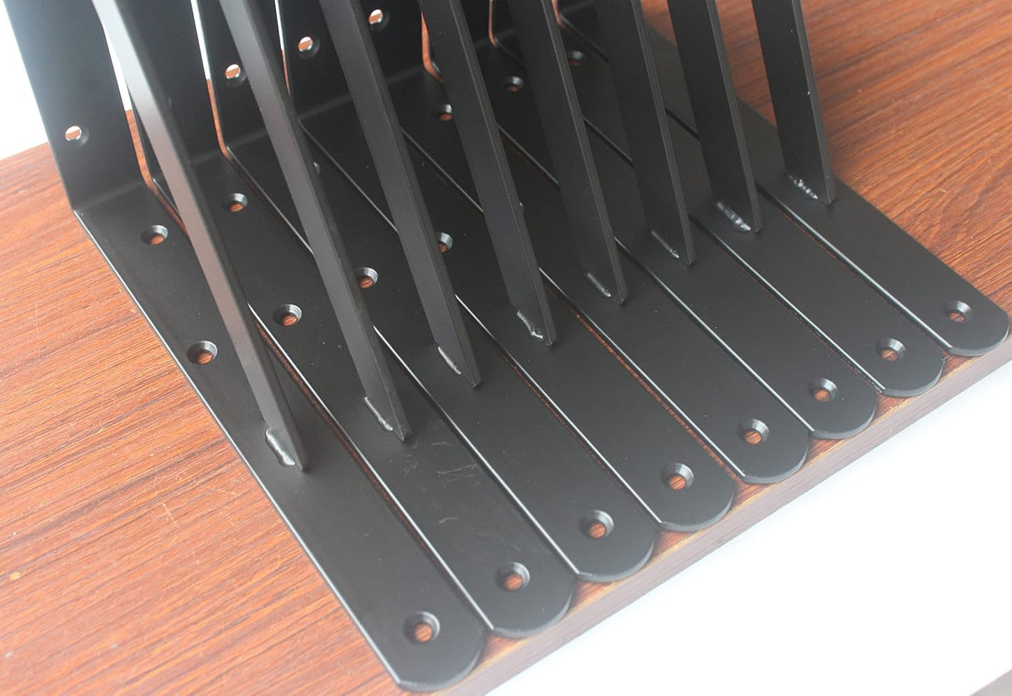 24 Pack L12 x H 8" Black Heavy Duty Shelf Brackets with Screws Metal Shelf Brackets Shelf Support Angle Brackets for Shelves L Brackets Heavy Duty Floating Shelf