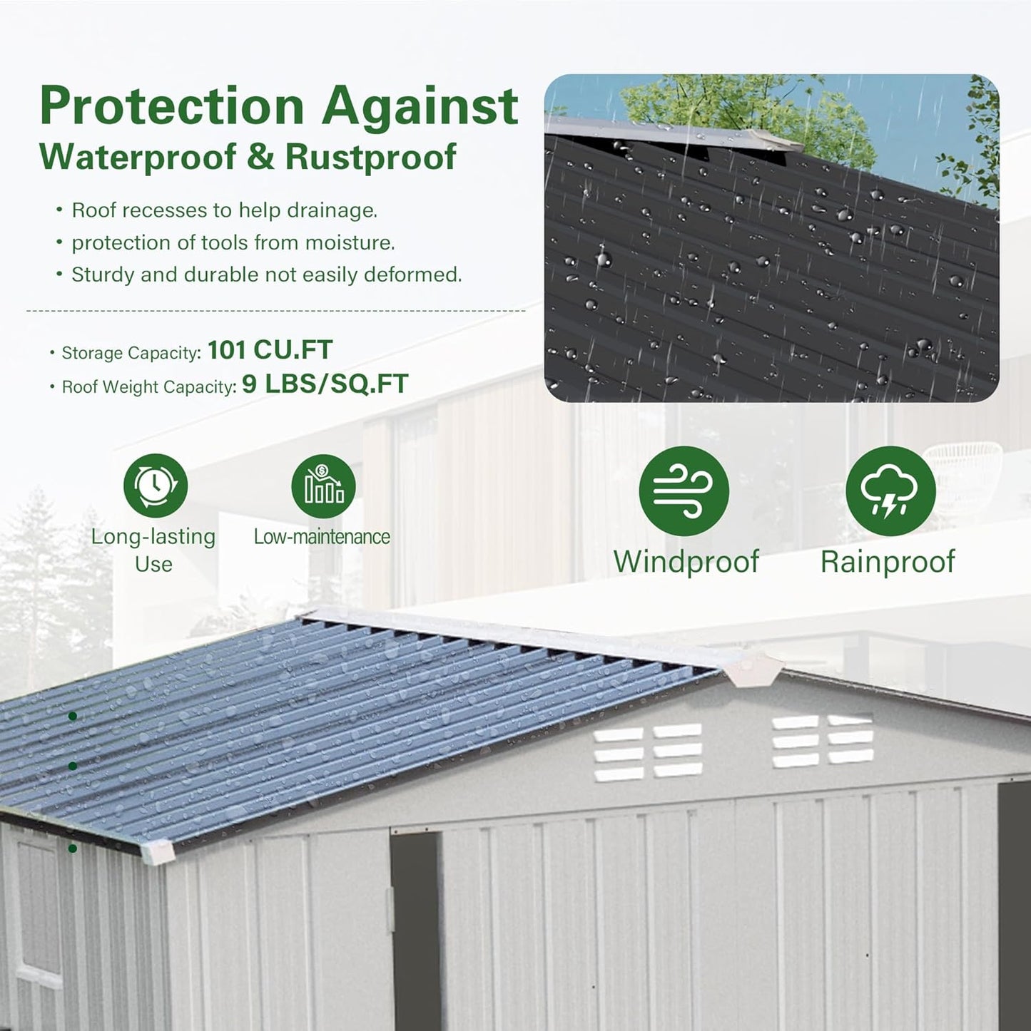 ARMSET 6x3.5 FT Metal Outdoor Storage Shed for Patio & Backyard - Waterproof Small Shed, Lockable Tool Shed with Clear Window, Galvanized Steel Garden Storage Cabinet for Tools and Bikes