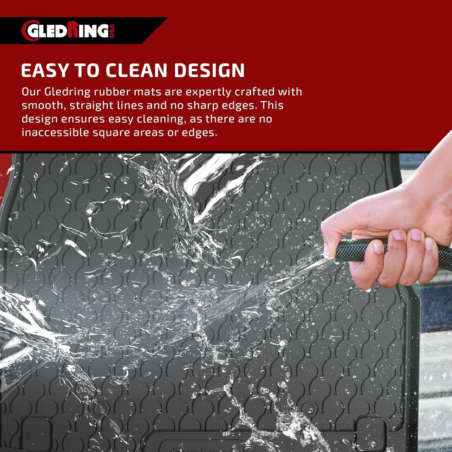 Gledring USA Custom Fit All-Weather Rubber Floor Mats Intended for Toyota 4Runner Floor mats for 2013-2023, No Trimming Required, Tailored Custom Fit, Protects from Rain, Mud & Snow