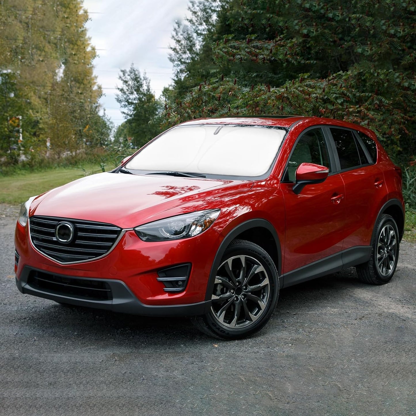 Windshield Sun Shade Car Sunshade for 2013-2015 2016 Mazda CX5 CX-5, Sport, Touring, Grand Touring, 4 Door Crossover Accessories Windshield Sun Visor Cover for CX-5 Foldable Front Window Shield