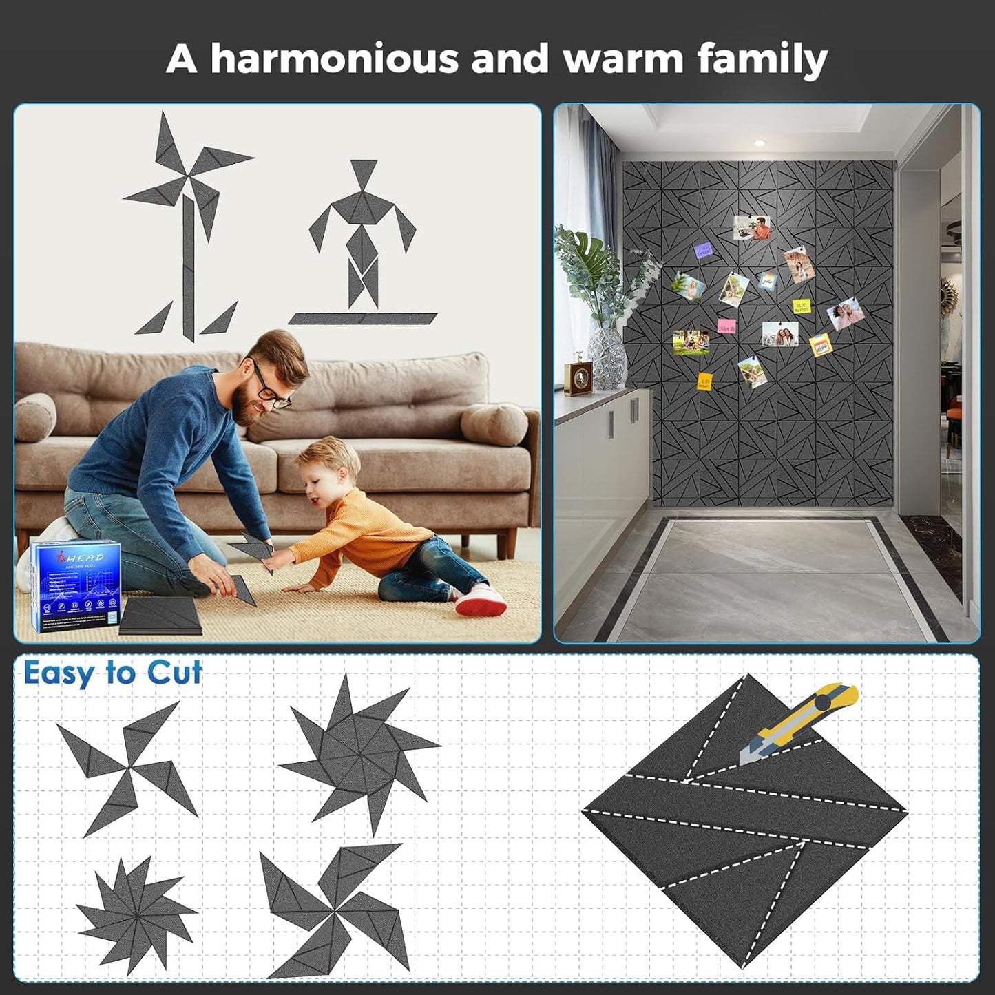 16 Pack Self-Adhesive Soundproof Wall Panels, 12 x 12 x 0.47 In Sound Proof Foam Panels for Walls, 1.2lb/ft³ High Density, Thicker 0.47in, Acoustic Panels, Noise Dampening Panels Studio Gray