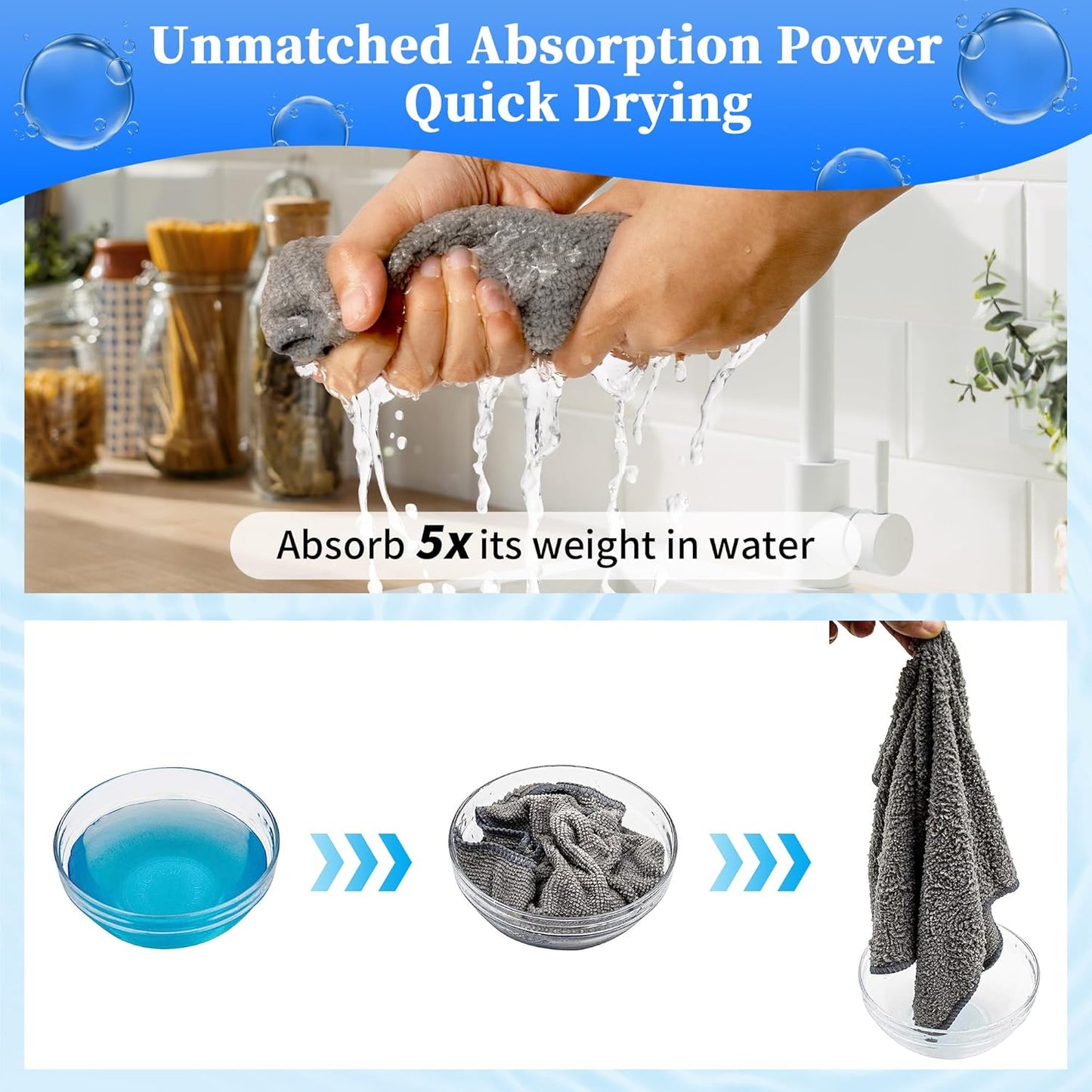 FIXSMITH Microfiber Cleaning Cloth - Pack of 48, Multi-Functional Cleaning Towels, Size: 12 x 16 in, Highly Absorbent Cleaning Rags, Lint-Free, Streak-Free Cleaning Cloths for Car Kitchen Home Office