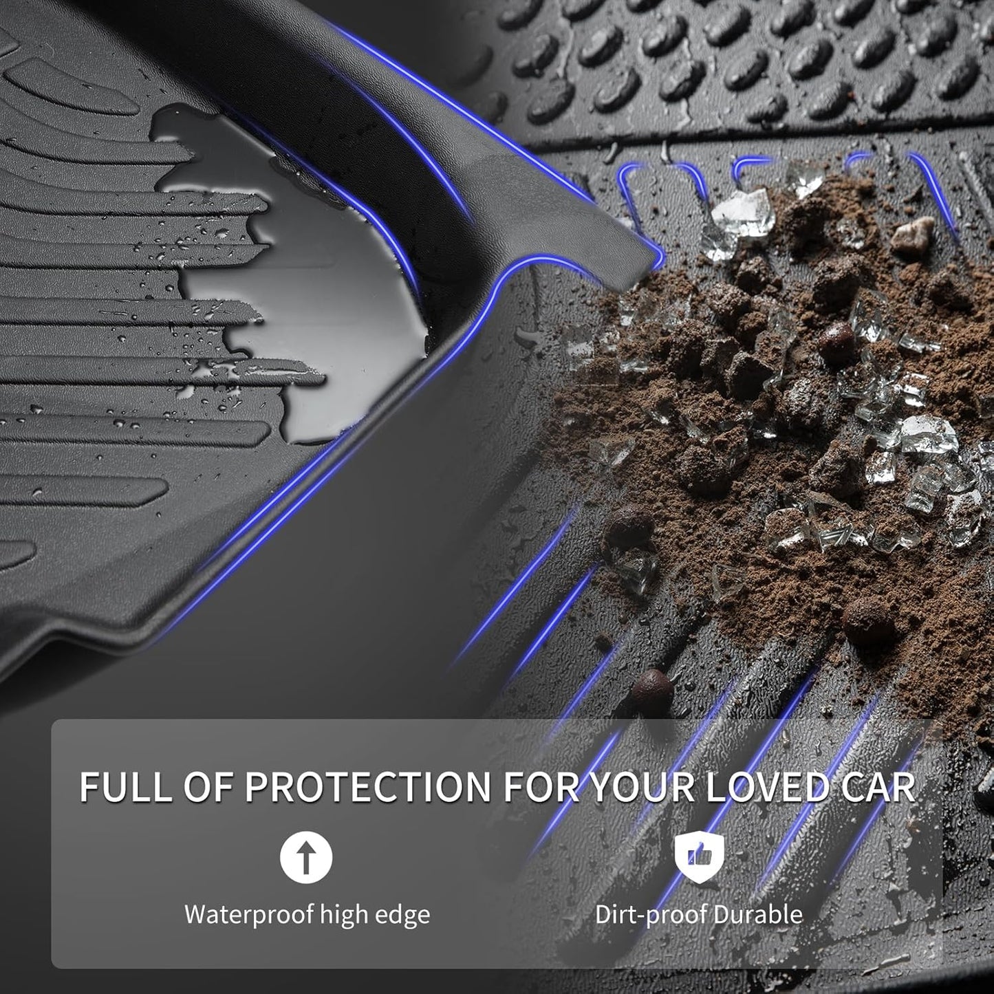 KELCSEECS Floor Mats & Cargo Liner Custom for 2024 2023 2022 Hyundai Ioniq 5 Movable Center Console (Sliding Center Console) All Weather Car Mat TPE Floor Liners Ioniq 5 Accessories Trunk Mat