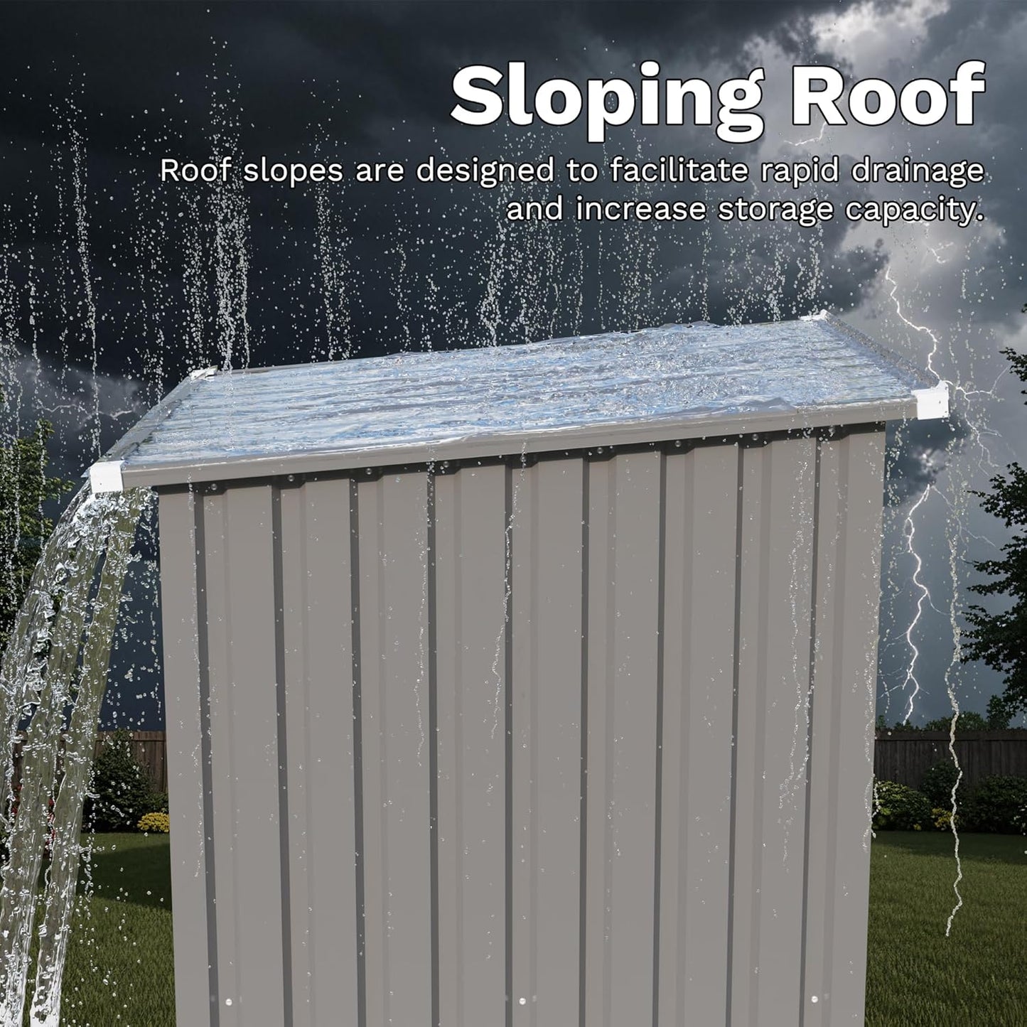 Devoko 3x3 FT Outdoor Storage Shed, Small Garden Tool Shed with Single Lockable Door, Metal Tool Storage Shed with Sloping Roof, Outside Shed for Backyard Patio Lawn, Gray