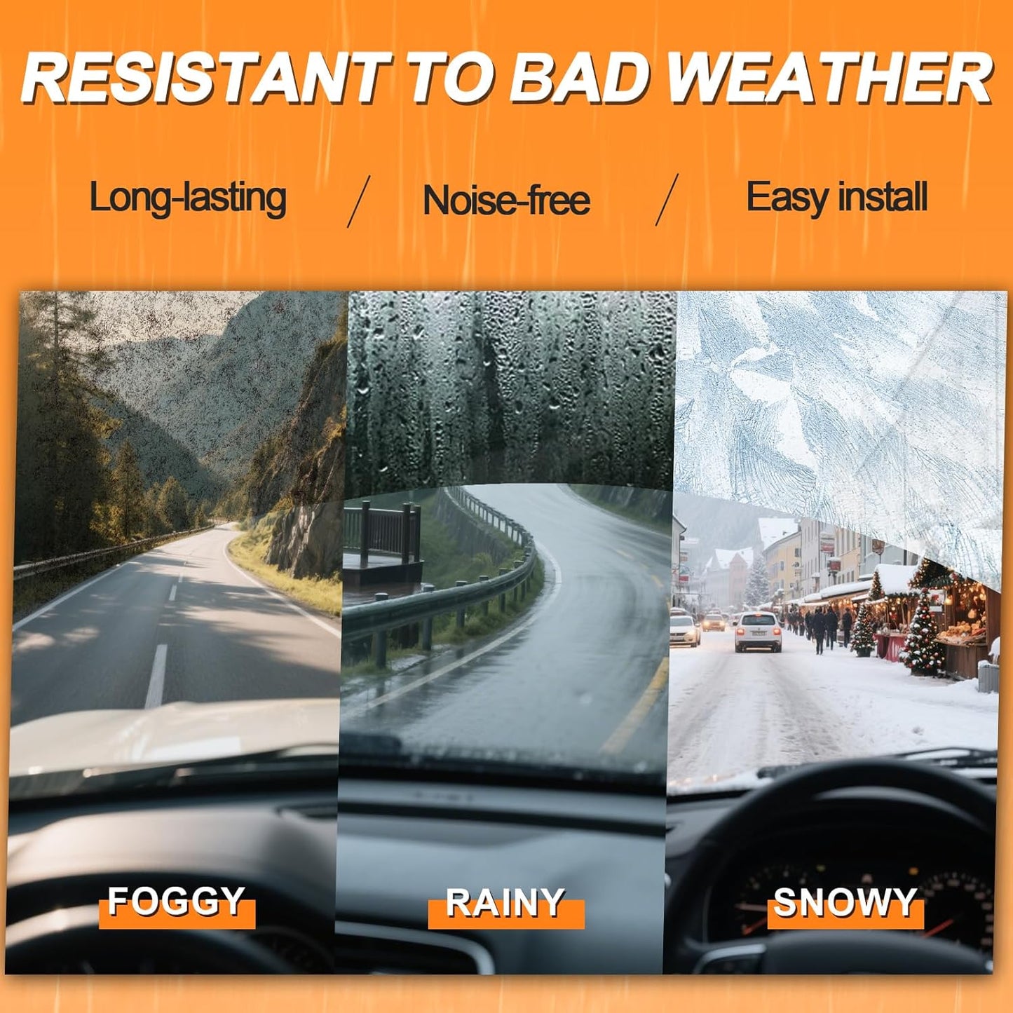 HULADAED® 26'' 19'' 11'' Windshield Wipers Replacement for Toyota Prius V 2017-2012,Silicone Front Rear Wiper blades for MY Car-All Weather & Quiet(3 PACK)