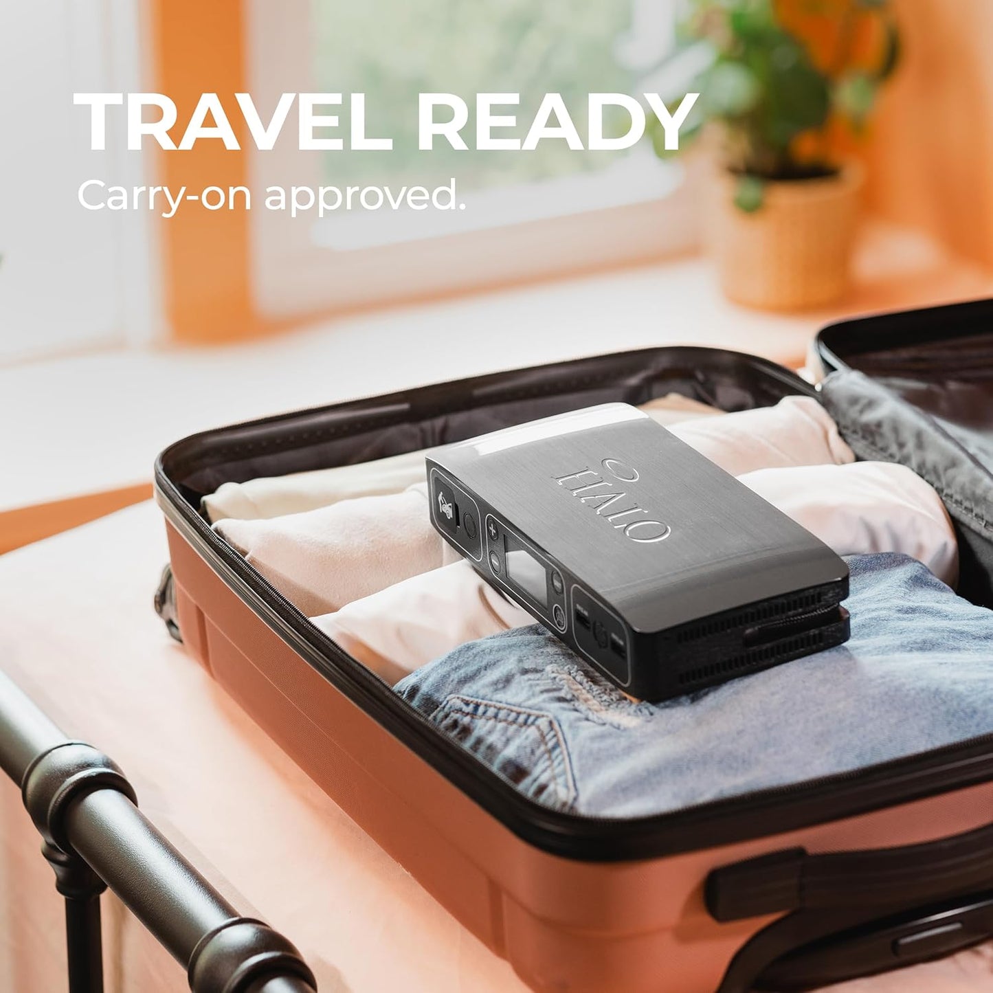 HALO Bolt Air 58830 Portable Car Battery Jump Starter | 100 PSI Air Compressor, 58.8Wh USB Power Bank, Emergency Floodlight & Charger, Jumps Cars SUVs & Trucks, Inflates Tires, TSA Approved — Gray