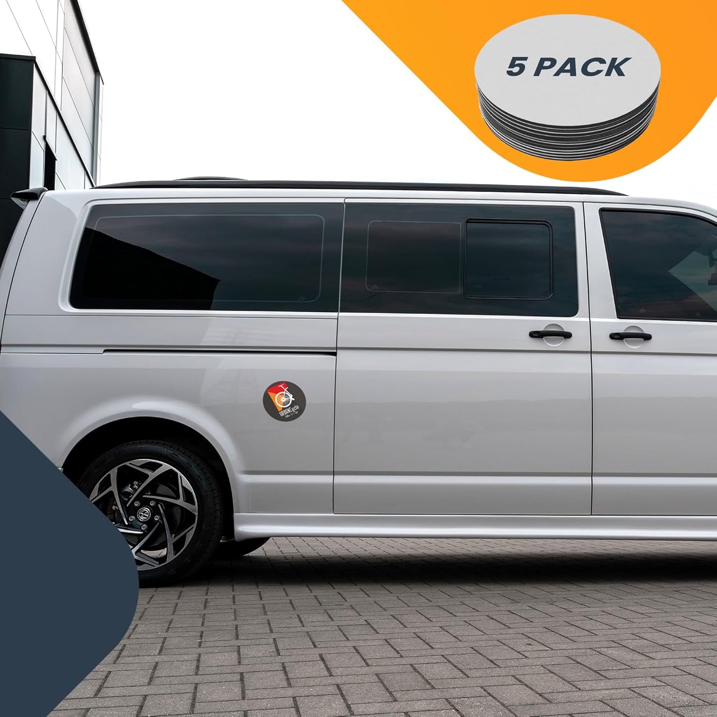 Magnet Me Up Customizable 30 Mil Round Magnet- 5”, 5 PK Weatherproof Car Magnet for Businesses, Sports Teams, Fundraisers & Personal Expression- Custom Text & Logo- Strong Magnetic Vinyl for Vehicles