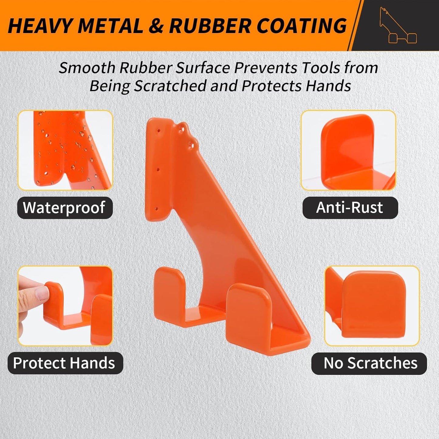 Chainsaw Hanger, 180LB Wall Mount Chainsaw Holder, Heavy Duty Chainsaw Storage Rack for Garage Organization, Mounted Garage Tool Holder for Chainsaw Accessories