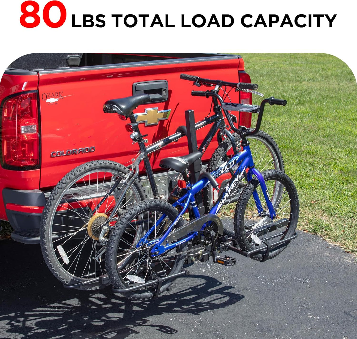 Young 2 Bike Rack Hitch Mount Foldable Platform Style, Bicycle Carrier for Cars SUVs Trucks Vans, 80 lbs. Capacity