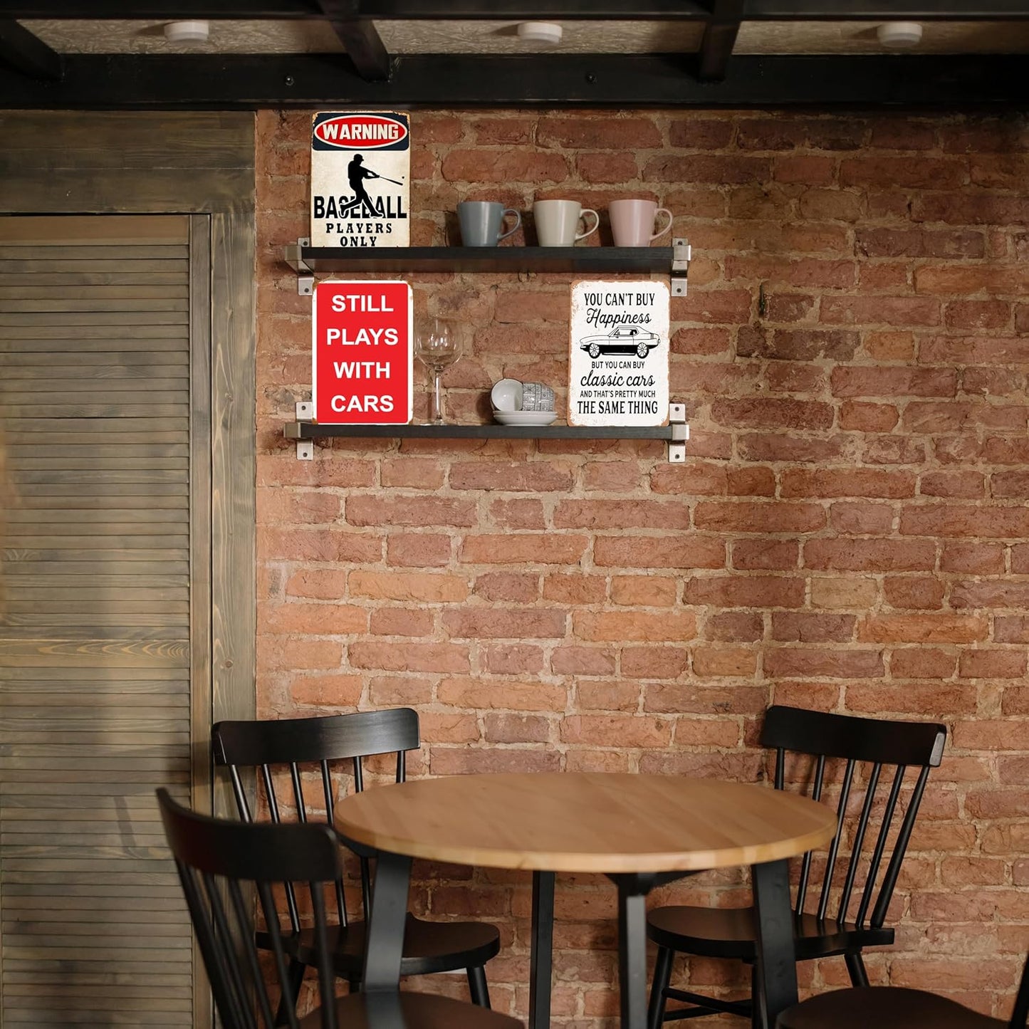 HomDeo Funny Vintage Plays with Cars Metal Sign Garage Man Cave Home Bar Decor 8x12 Inch