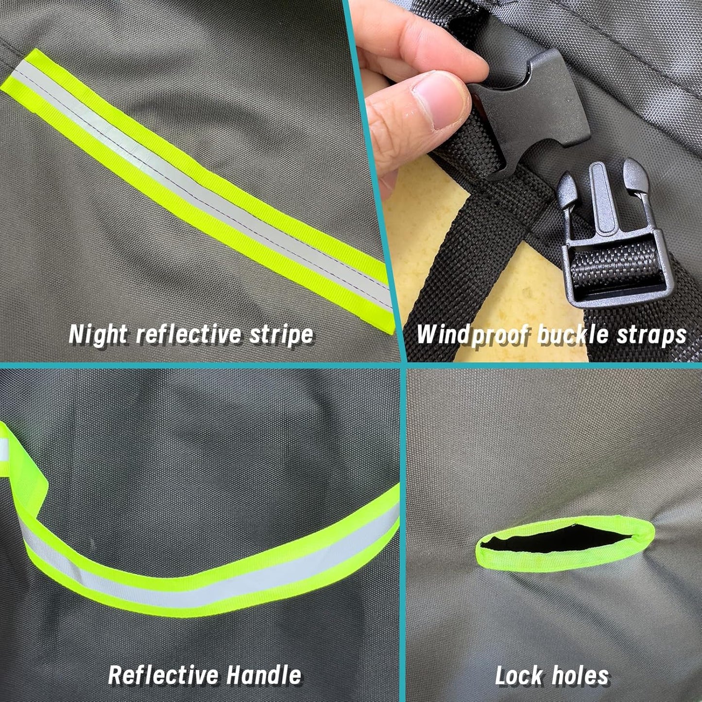 Motorcycle Cover All Season, Outdoor Storage Moped Covers, All-Weather Universal Waterproof Scooter Cover Fits up to 90.5" Motorcycles Vehicle