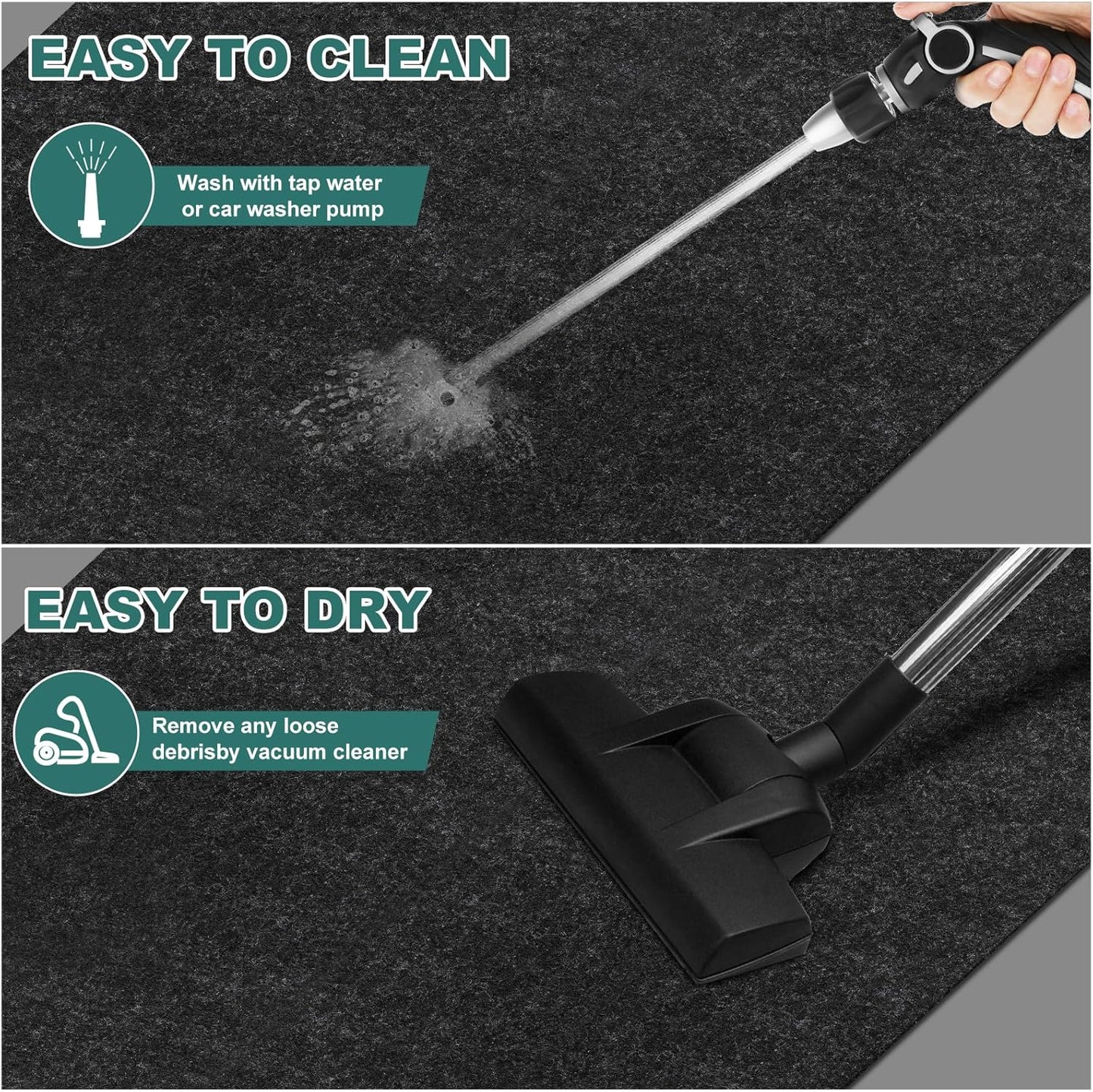 60" x 72" Giant Oil Drip Mat for Garage Driveway, Reusable Rubber Floor Oil Spill Leak Absorbent Pads for Motorcycle Car Oil Leak Stain Resistant