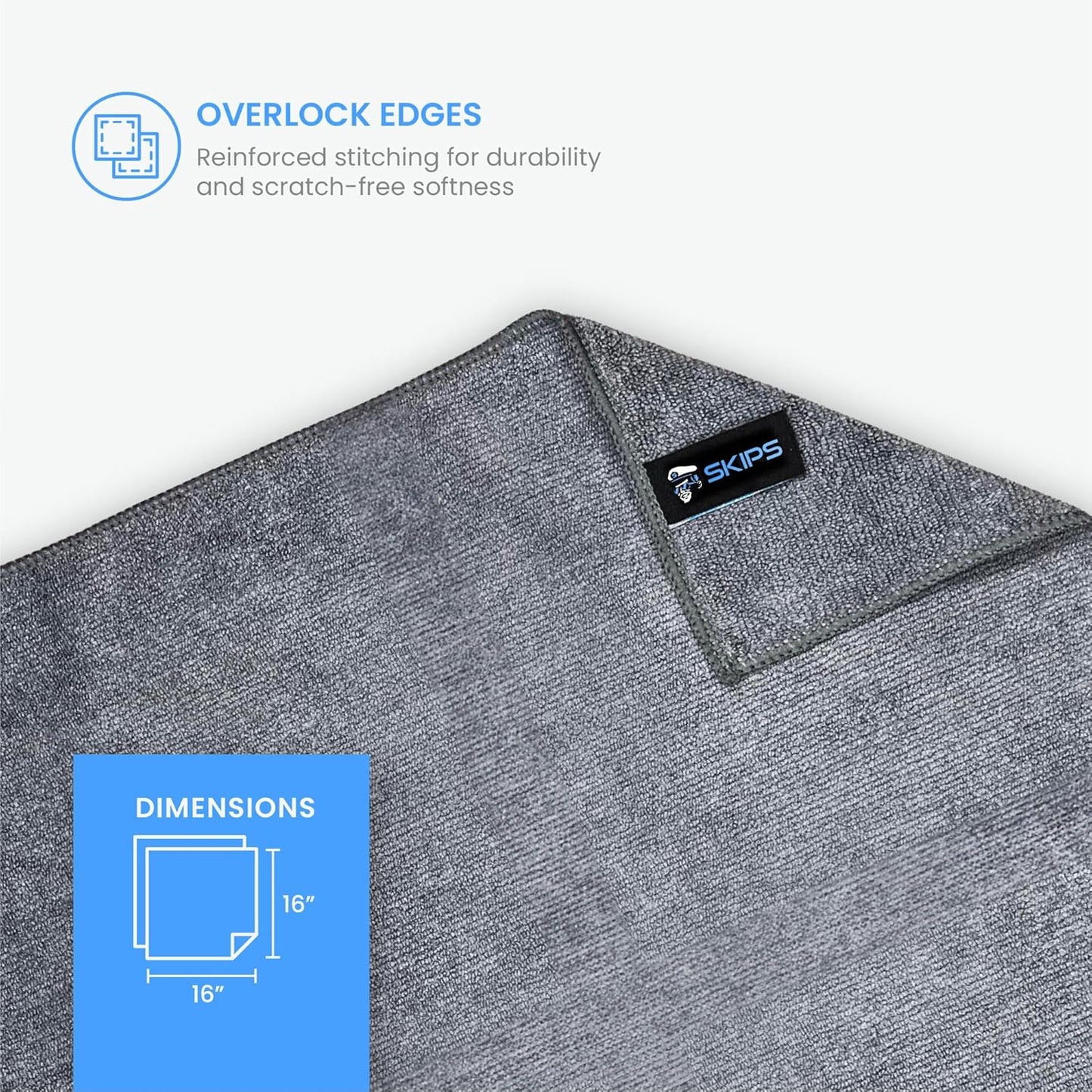 SKIPS Mini Microfiber Towels: 2-Pack of Premium Interior Detailing Towels, Lint-Free Microfiber Cleaning Cloth for Cars, Boats, and Large Surfaces - Ultra-Soft, Streak-Free, Safe for Paint