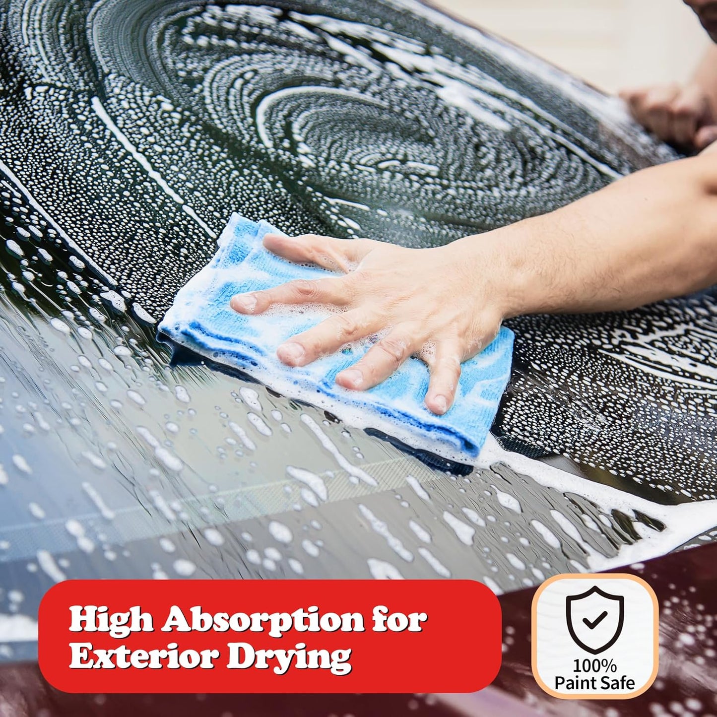 FIXSMITH Shop Towels, Microfiber Cleaning Cloth Bulk, 24 Pack Microfiber Towels for Cars, All-Purpose Absorbent Cleaning Rags, Dust Cloth for Automotive, Mechanic, Garage, Bar, 11.5 x 11.5 inch