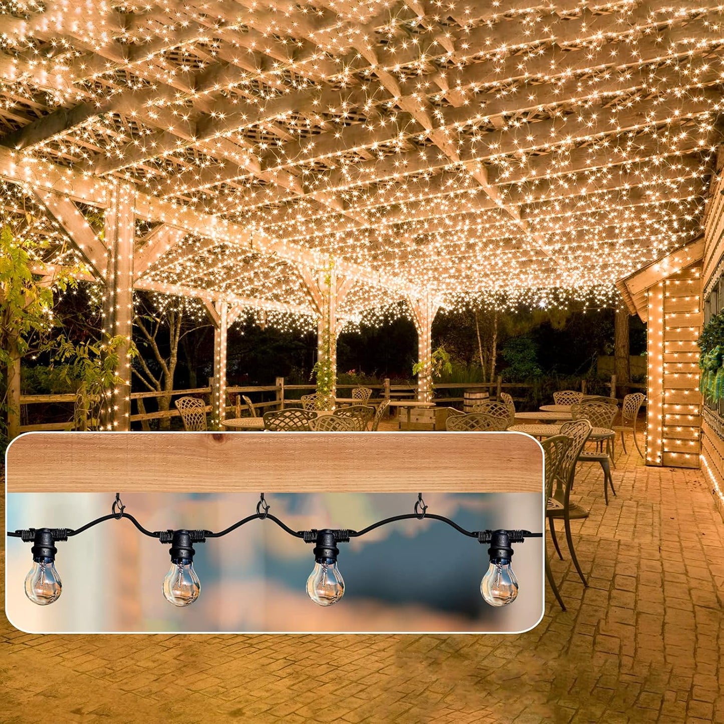 36 PCS Q-Hanger Hooks with Safety Buckle, Windproof Screw Hooks for Outdoor String Lights Hanging Christmas Lights, Plants, with 1 Wing Nut Driver