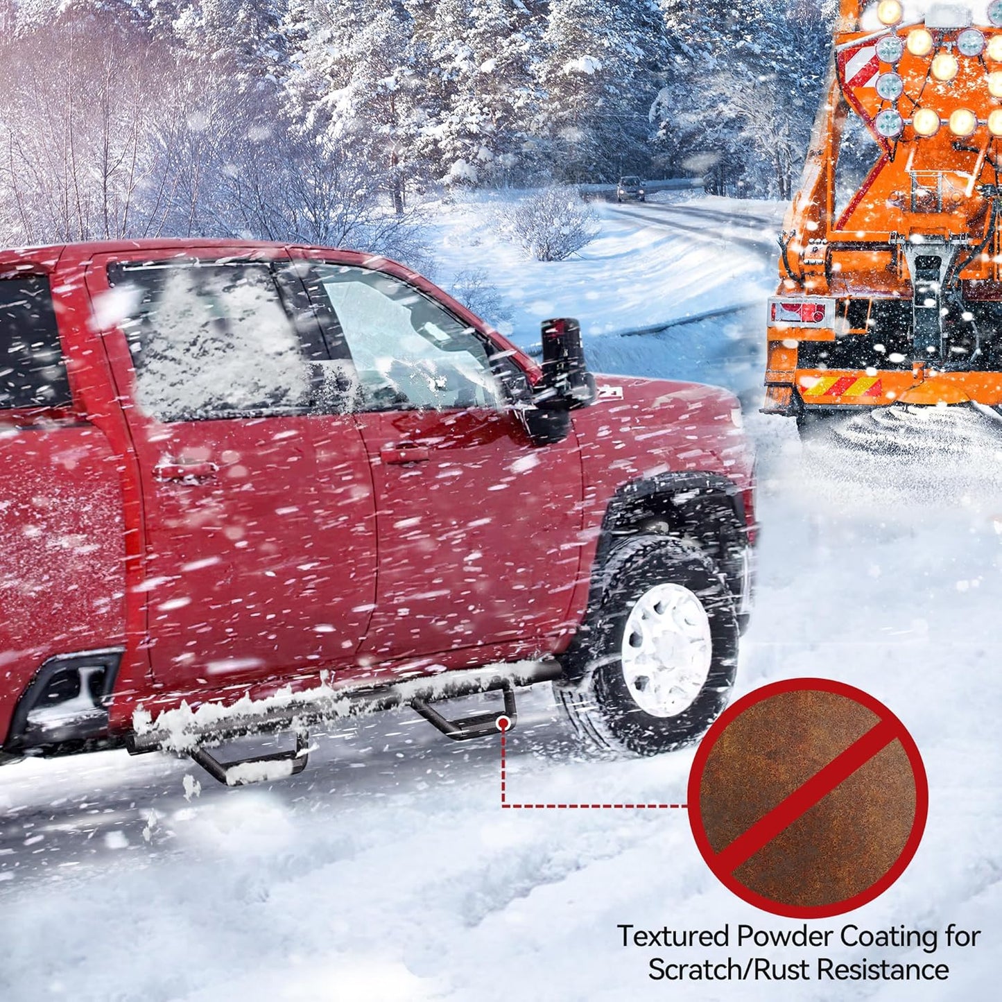 YITAMOTOR Drop Running Boards Compatible with 2007-2018 Chevy Silverado/GMC Sierra 1500 Crew Cab, 2007-2019 2500HD 3500HD Crew Cab Carbon Steel Side Steps Nerf Bars Rails