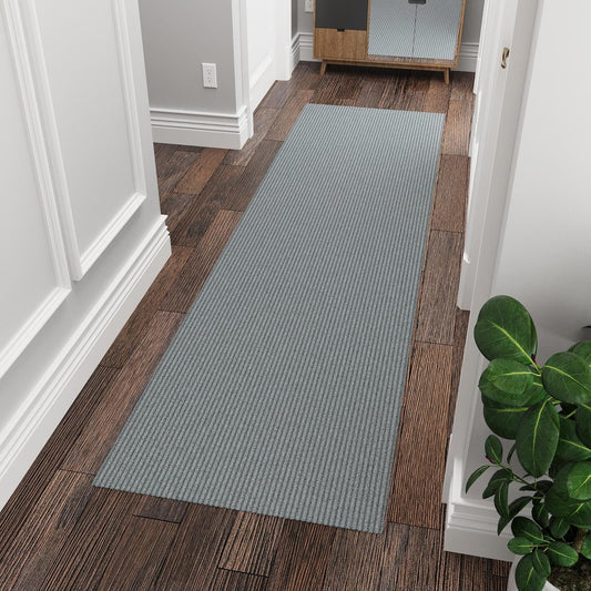 Ottomanson 6'6" x 2' Hallway Runner with Scraper Pile Extra Durable Non-Slip Rug Mat for Indoor & Outdoor Use - Ideal for Kitchen, Entryway, Patio & Garage - High-Traffic Carpet, Gray