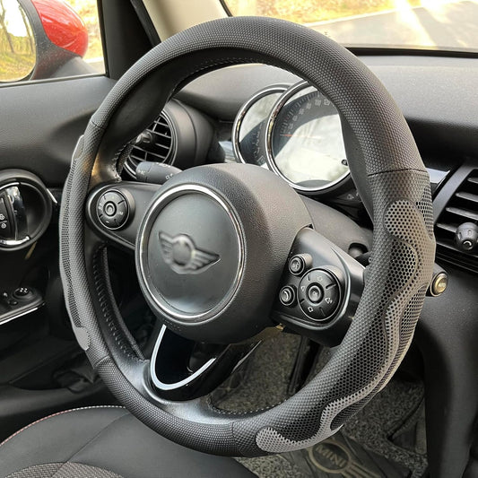 PINCTROT Large Size Comfy Grip Steering Wheel Cover, Anti-Slip Design, 15.5-15.75 Inch(Silicone Gray)