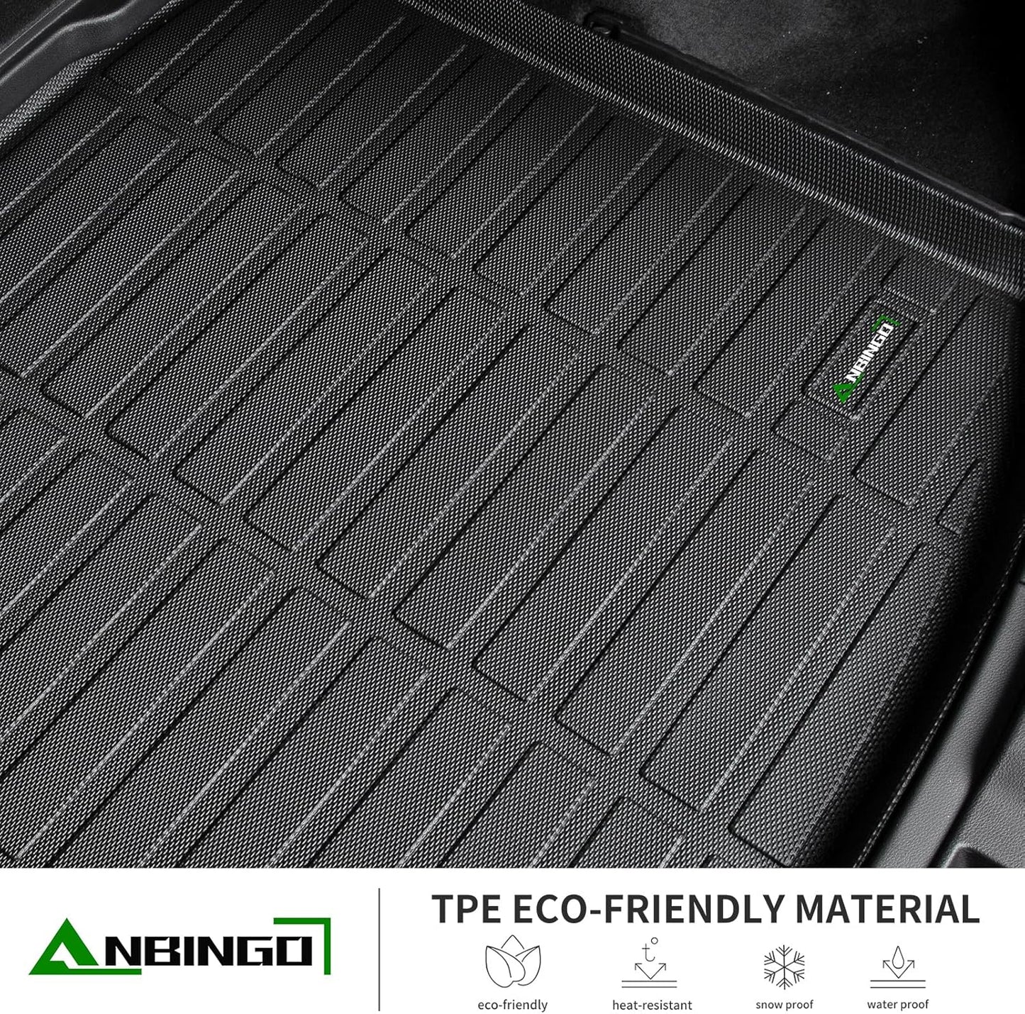 ANBINGO®-Floor Mats & Cargo Liner for Genesis GV80 2021-2026 5 Seats (Not Fit Coupe) All Weather Protection TPE Heavy Duty Non-Slip Automotive 2026 GV80 Floor Liners Accessories, Black