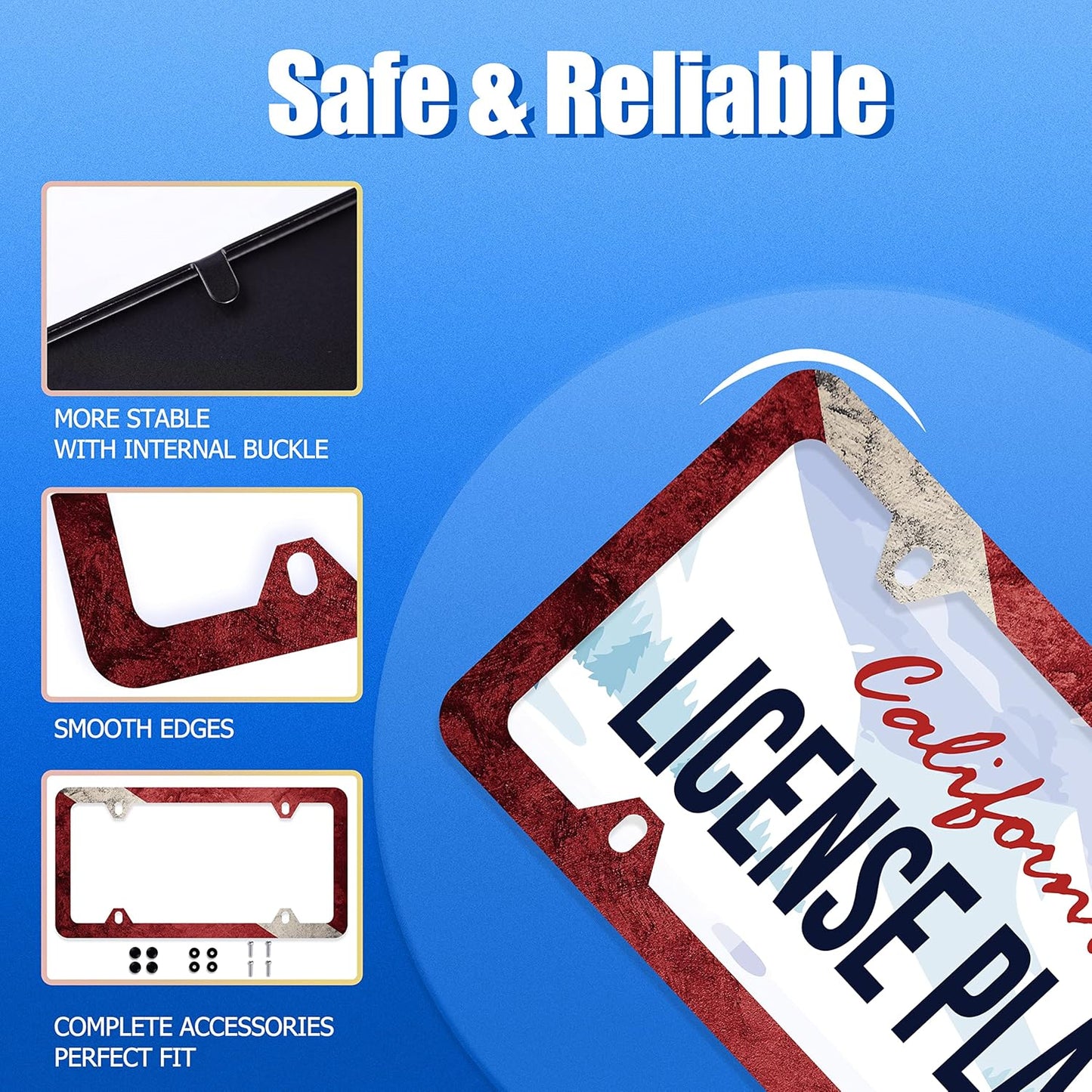 Vintage Dive Down Flag License Plate Diving Flag License Plate Stainless Steel Parts Funny License Plate Decorative with Screws Size 12.3" x 6.3" for Women Men