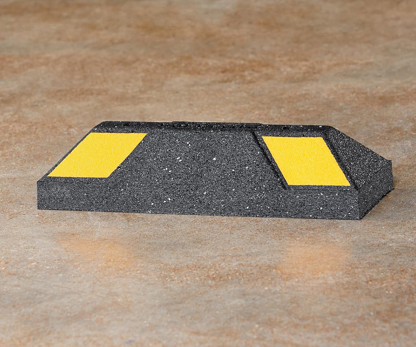 Rubberific Heavy Duty Rubber Parking Stop Durable Easy to Install Reflective Parking Curb Garage Car Stopper for Indoor and Outdoor Use (1 Pack)